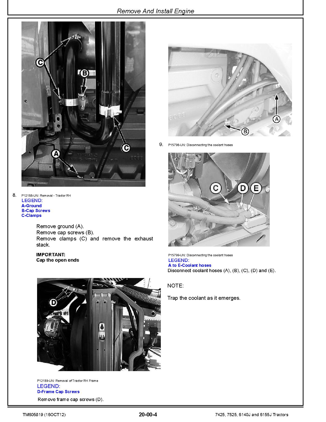 John Deere 6140J 6155J 7425 7525 Tractors Mexica Repair Manual TM605819 (2)