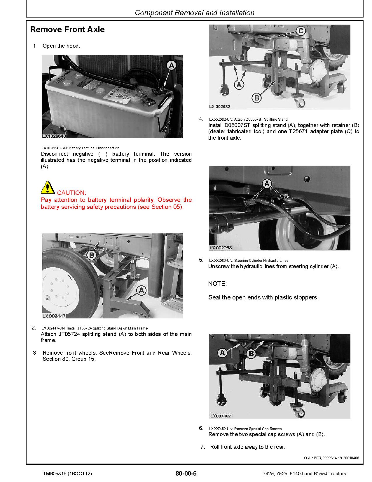 John Deere 6140J 6155J 7425 7525 Tractors Mexica Repair Manual TM605819 (4)