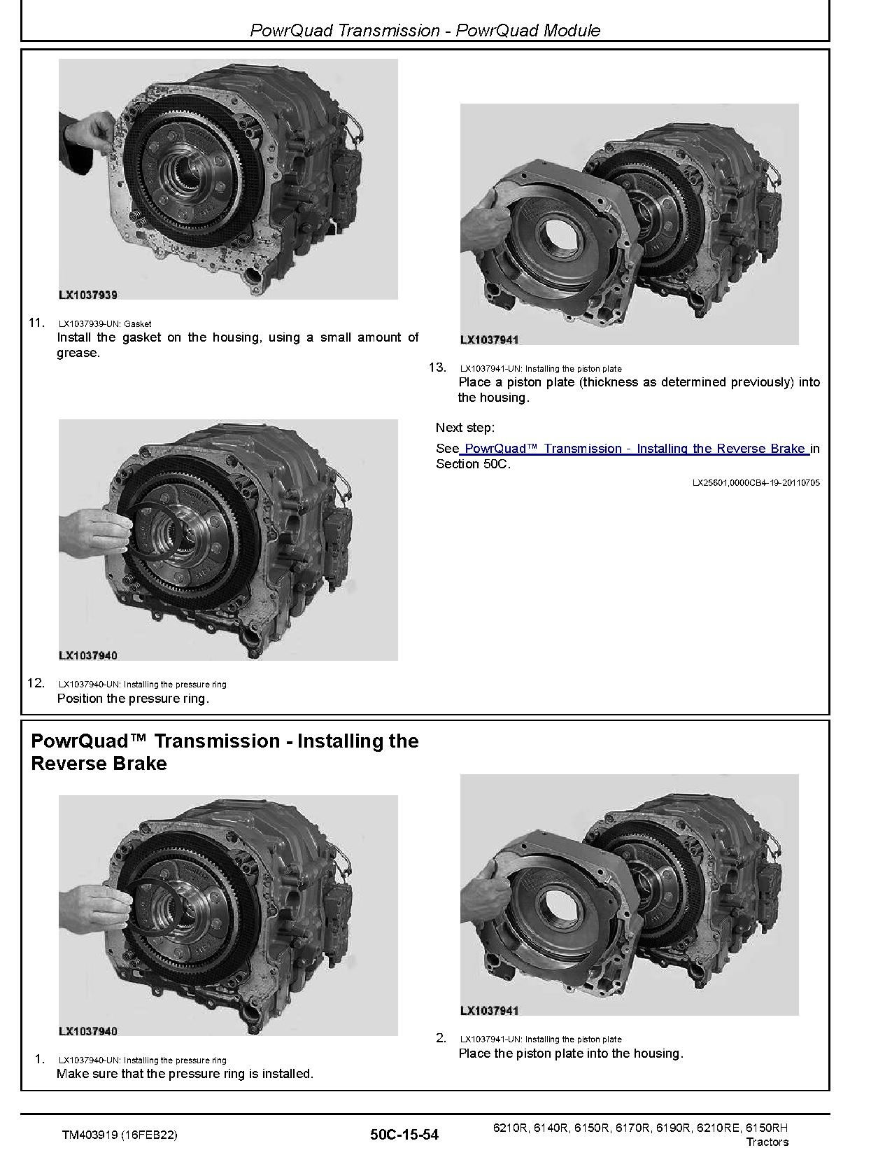 John Deere 6140R 6150R 6150RH 6170R 6190R 6210R 6210RE Tractors Repair Manual TM403919 (2)