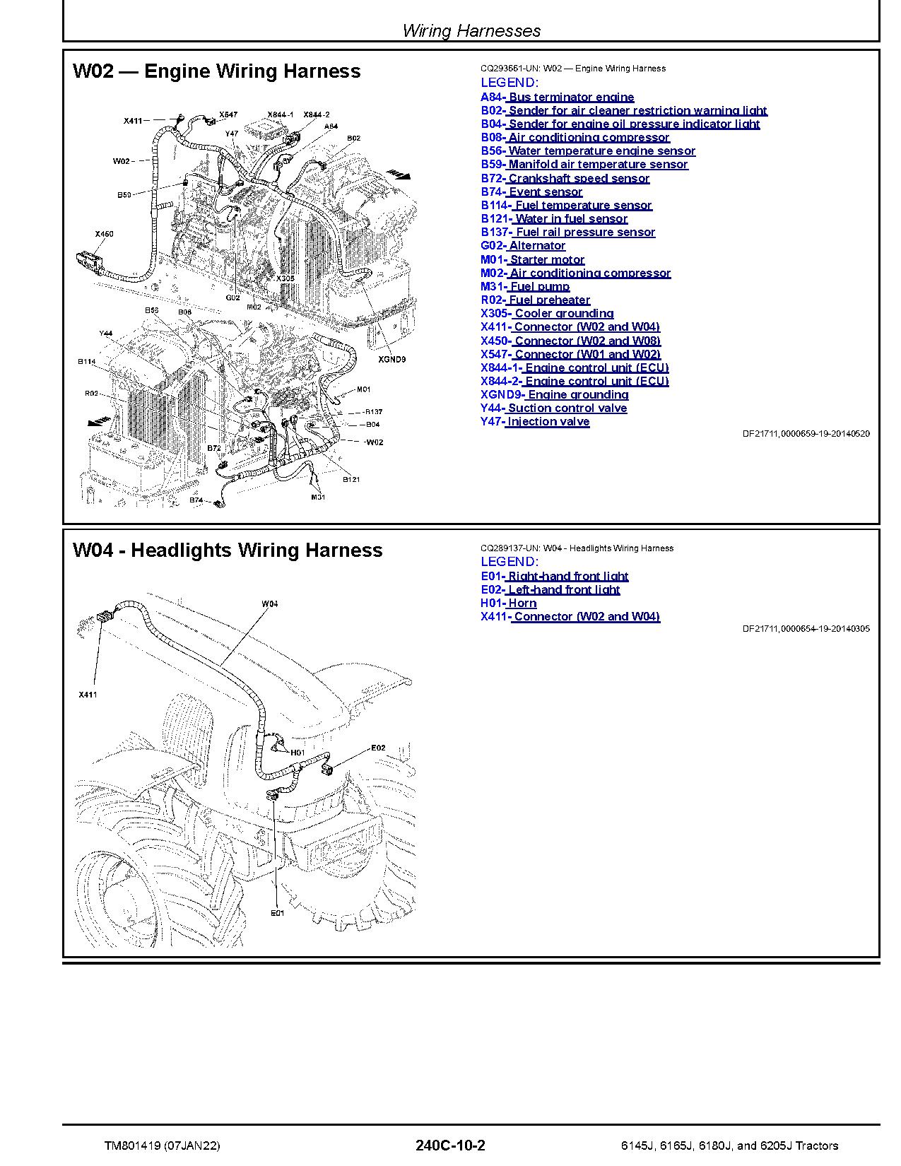 John Deere 6145J 6165J 6180J 6205J Tractors South America Africa Diagnostic Manual TM801419 (2)