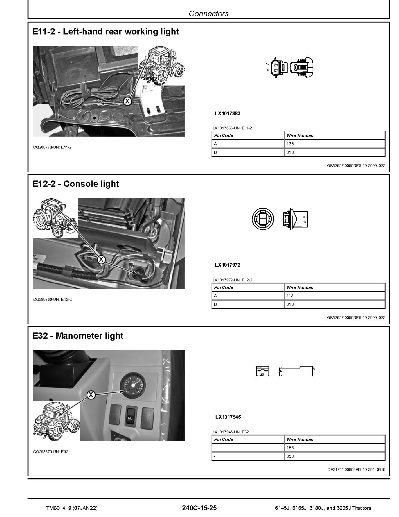 John Deere 6145J 6165J 6180J 6205J Tractors South America Africa Diagnostic Manual TM801419 (3)
