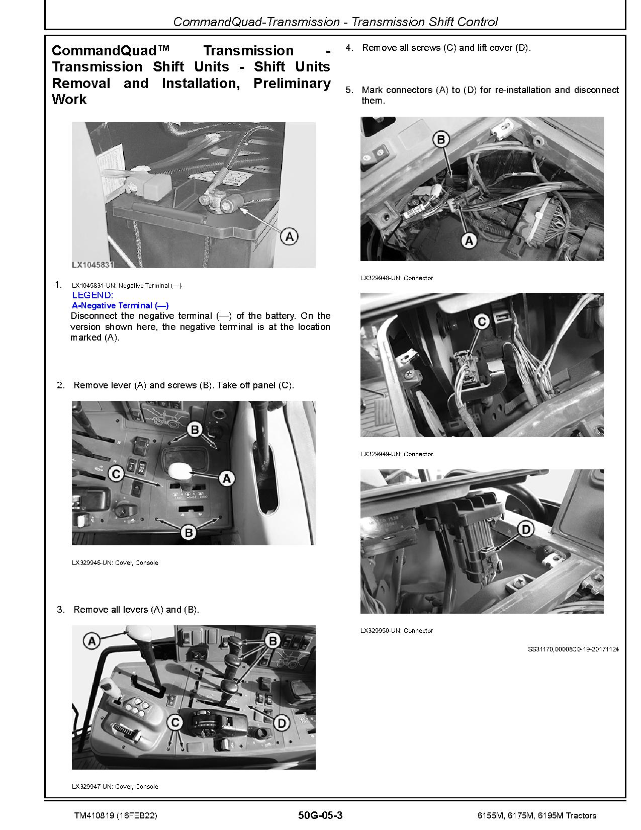 John Deere 6155M 6175M 6195M Tractors Repair Manual TM410819 (2)