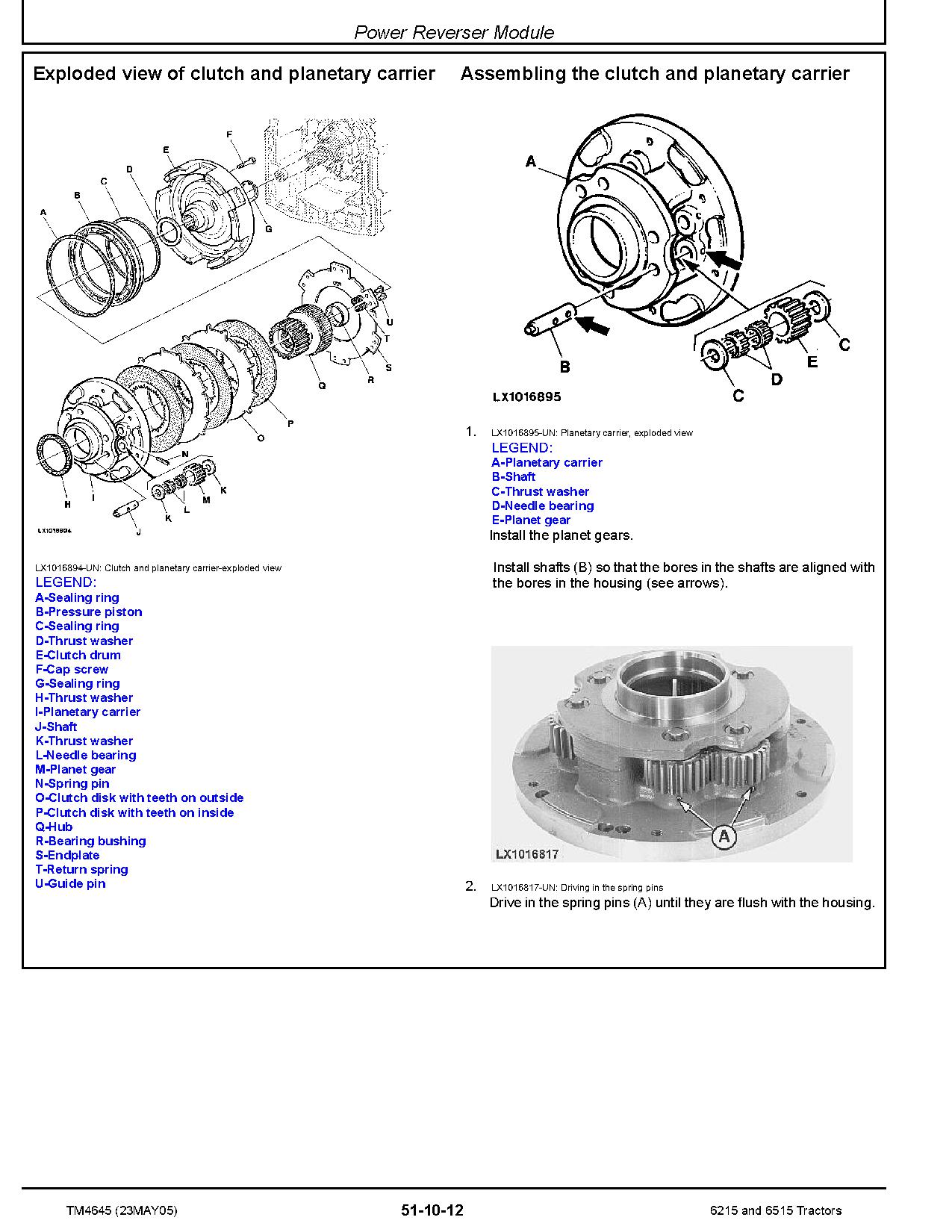 John Deere 6215 6515 Tractors European Repair Manual TM4645 (3)