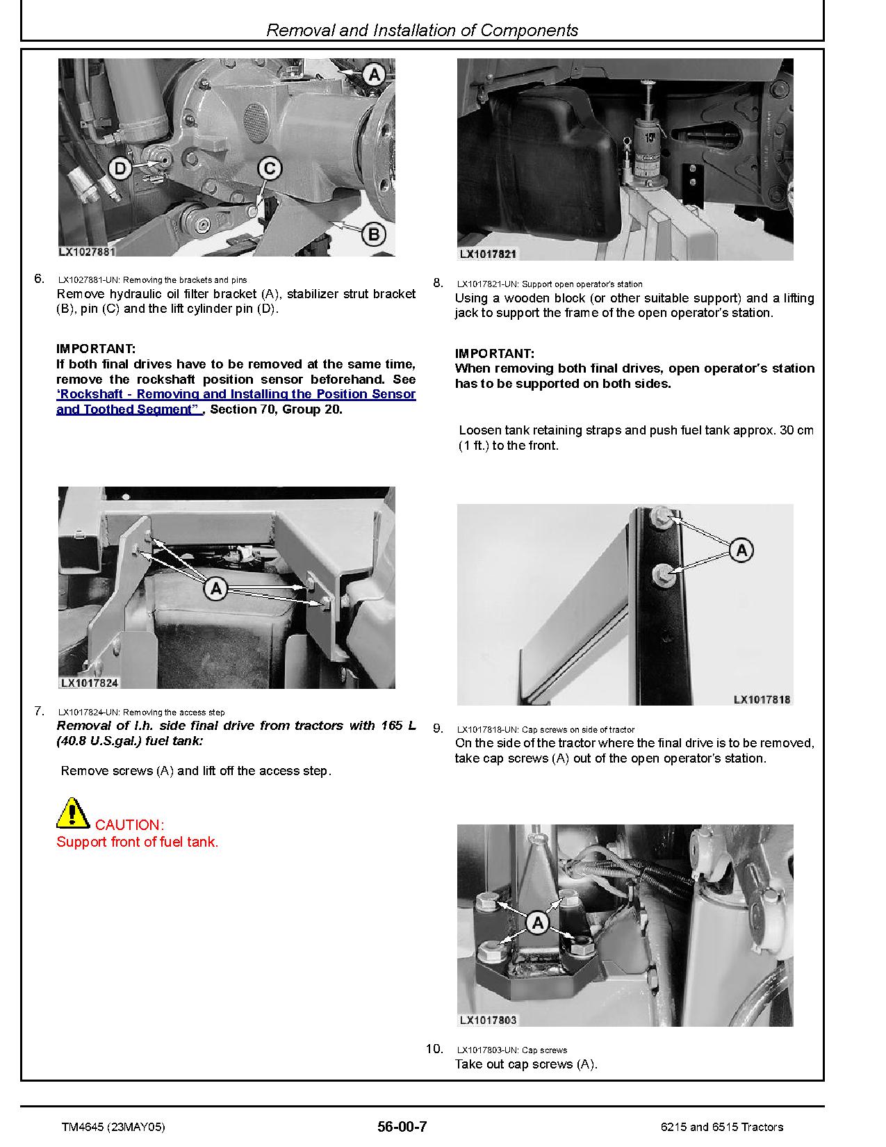 John Deere 6215 6515 Tractors European Repair Manual TM4645 (4)