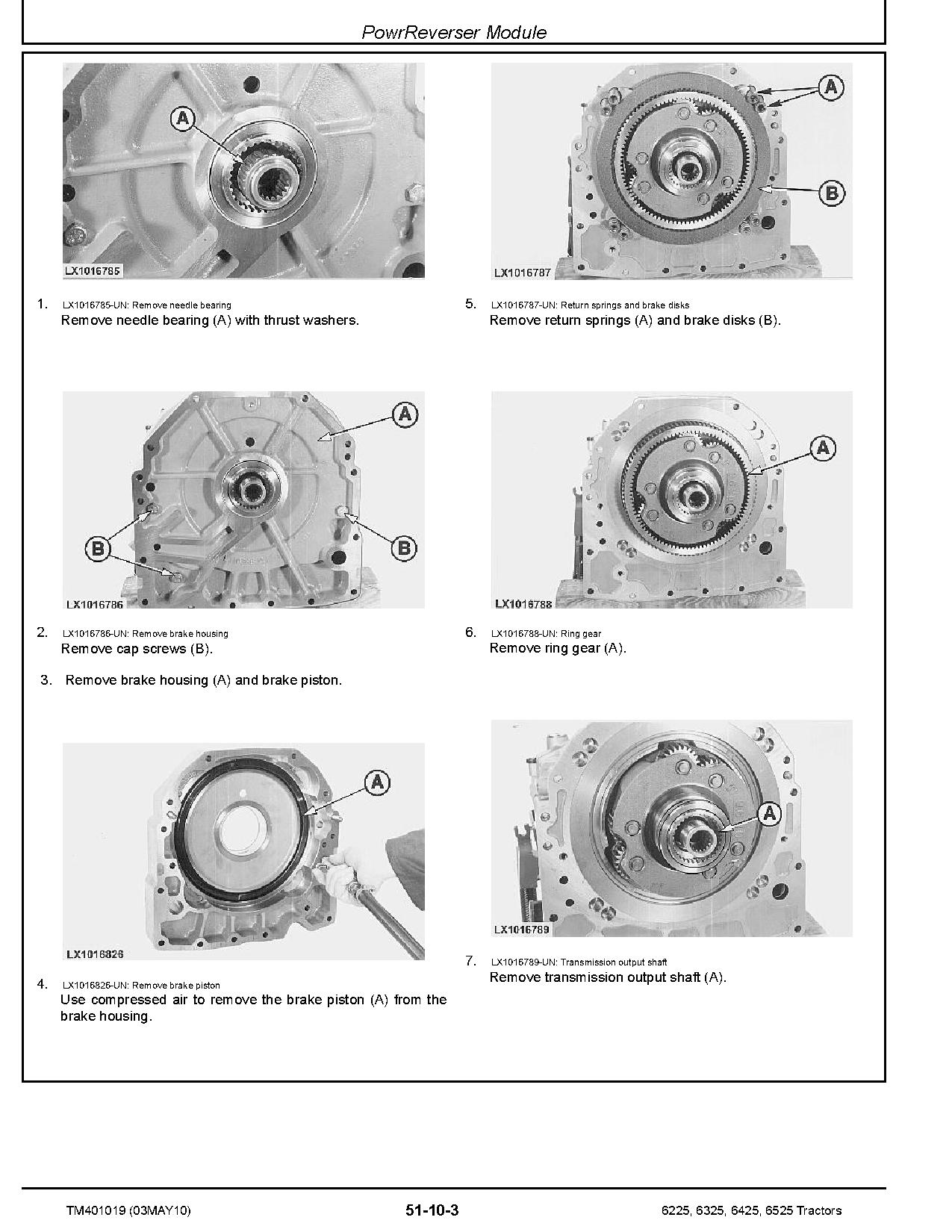 John Deere 6225 6325 6425 6525 Tractors European Repair Manual TM401019 (3)