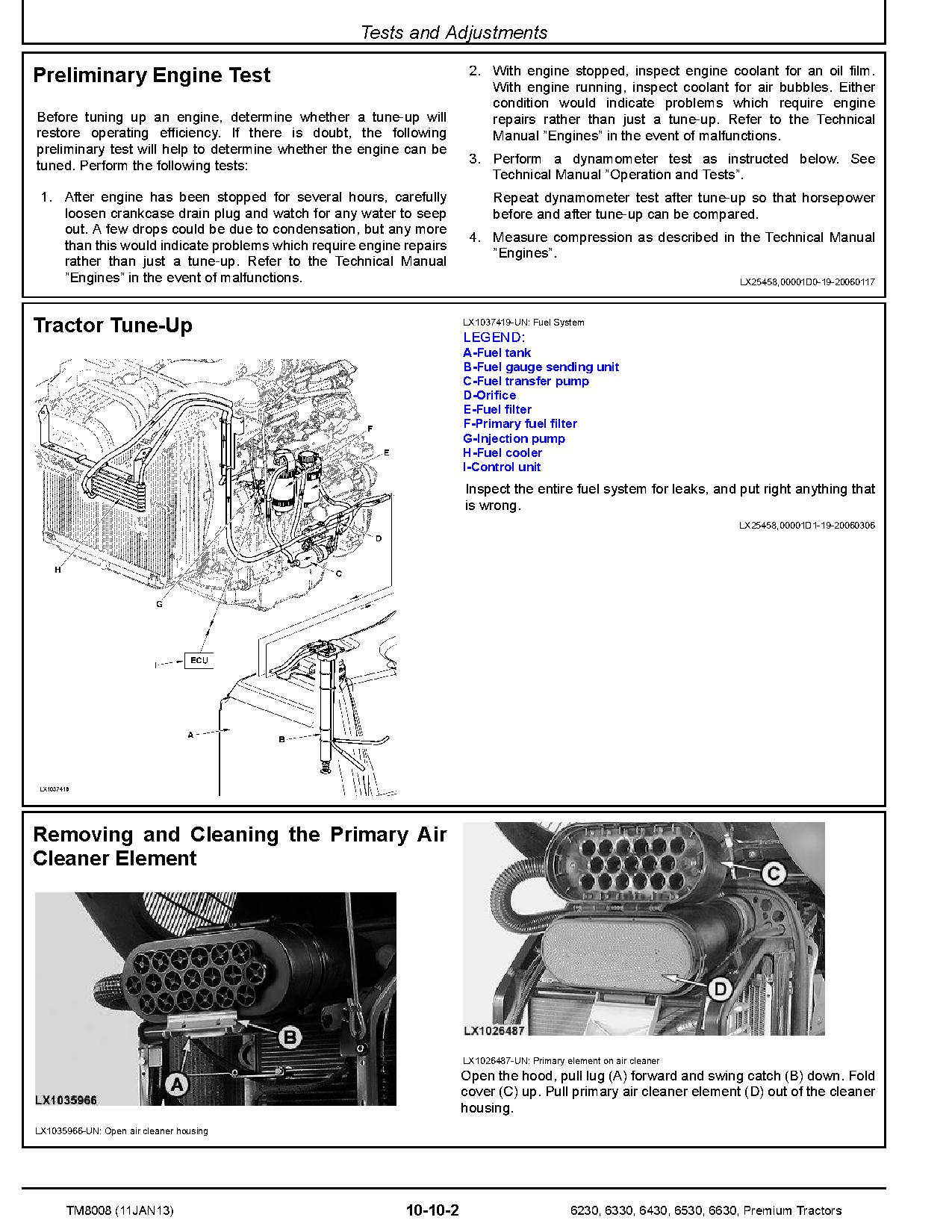 John Deere 6230 6330 6430 6530 6630 Premium Tractors European Repair Manual TM8008 (2)