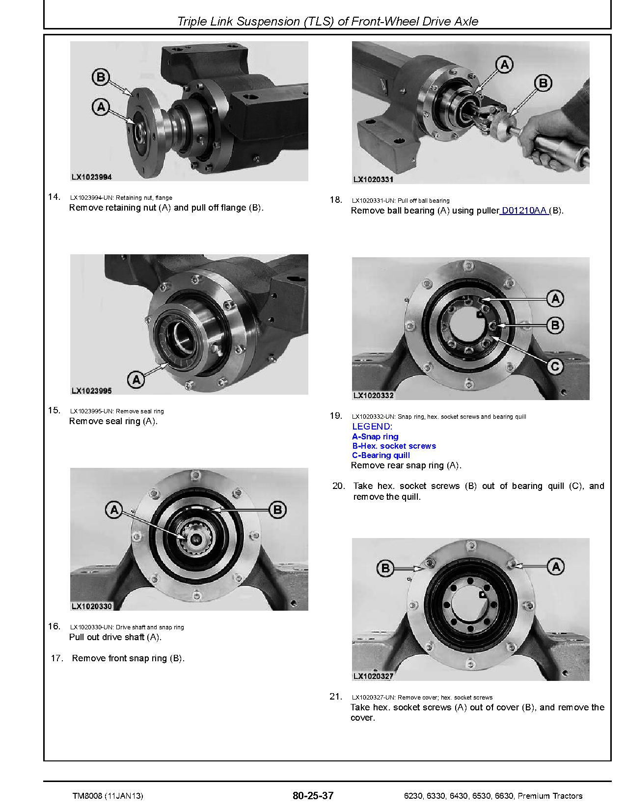 John Deere 6230 6330 6430 6530 6630 Premium Tractors European Repair Manual TM8008 (4)
