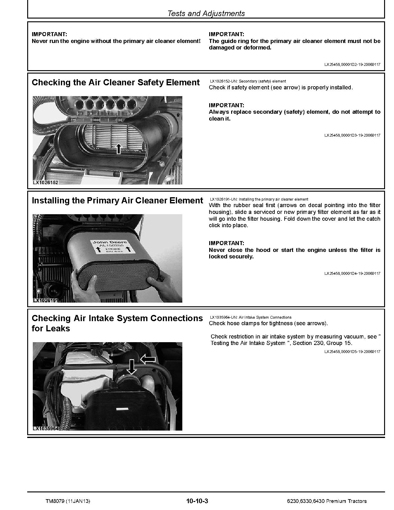 John Deere 6230 6330 6430 Premium Tractors North American Repair Manual TM8079 (2)