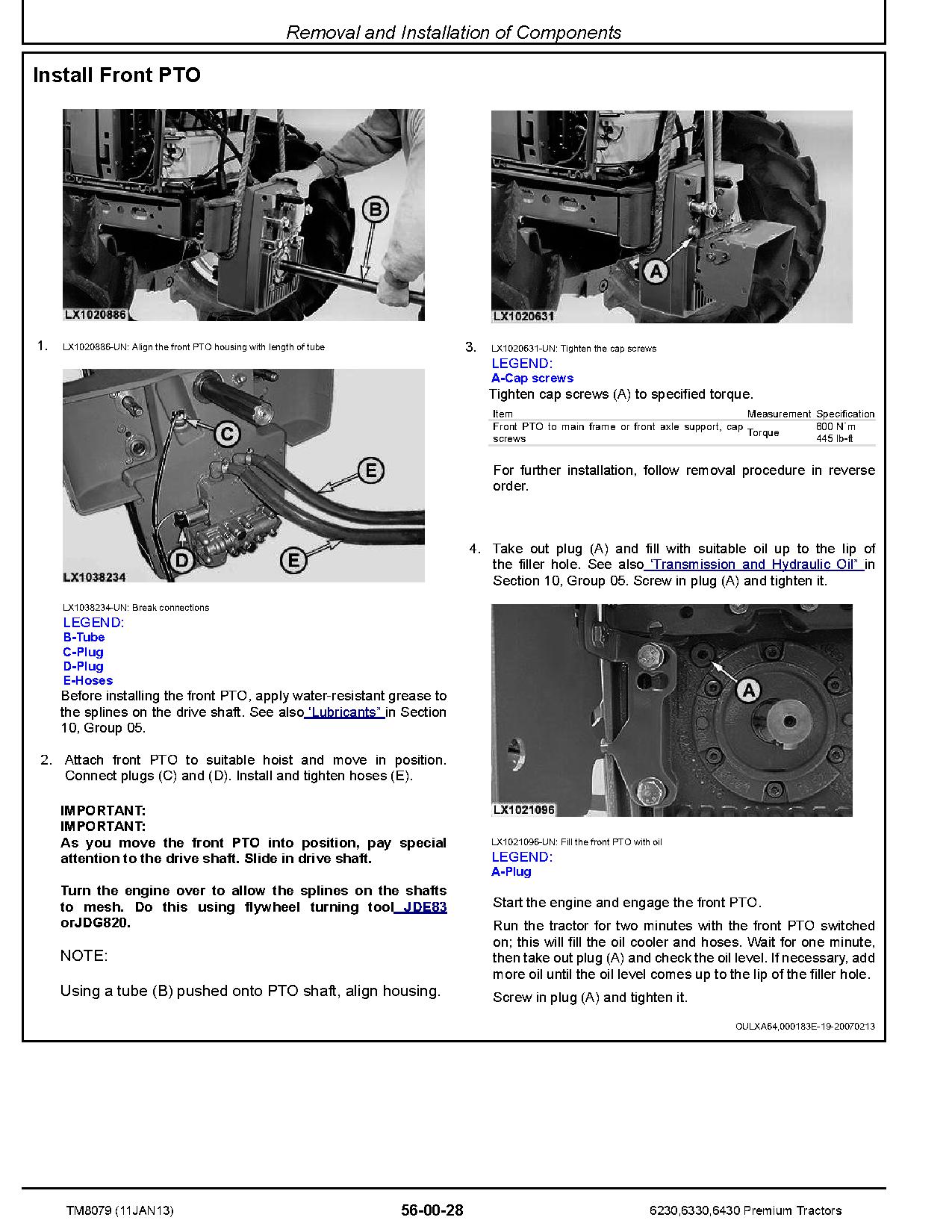 John Deere 6230 6330 6430 Premium Tractors North American Repair Manual TM8079 (3)