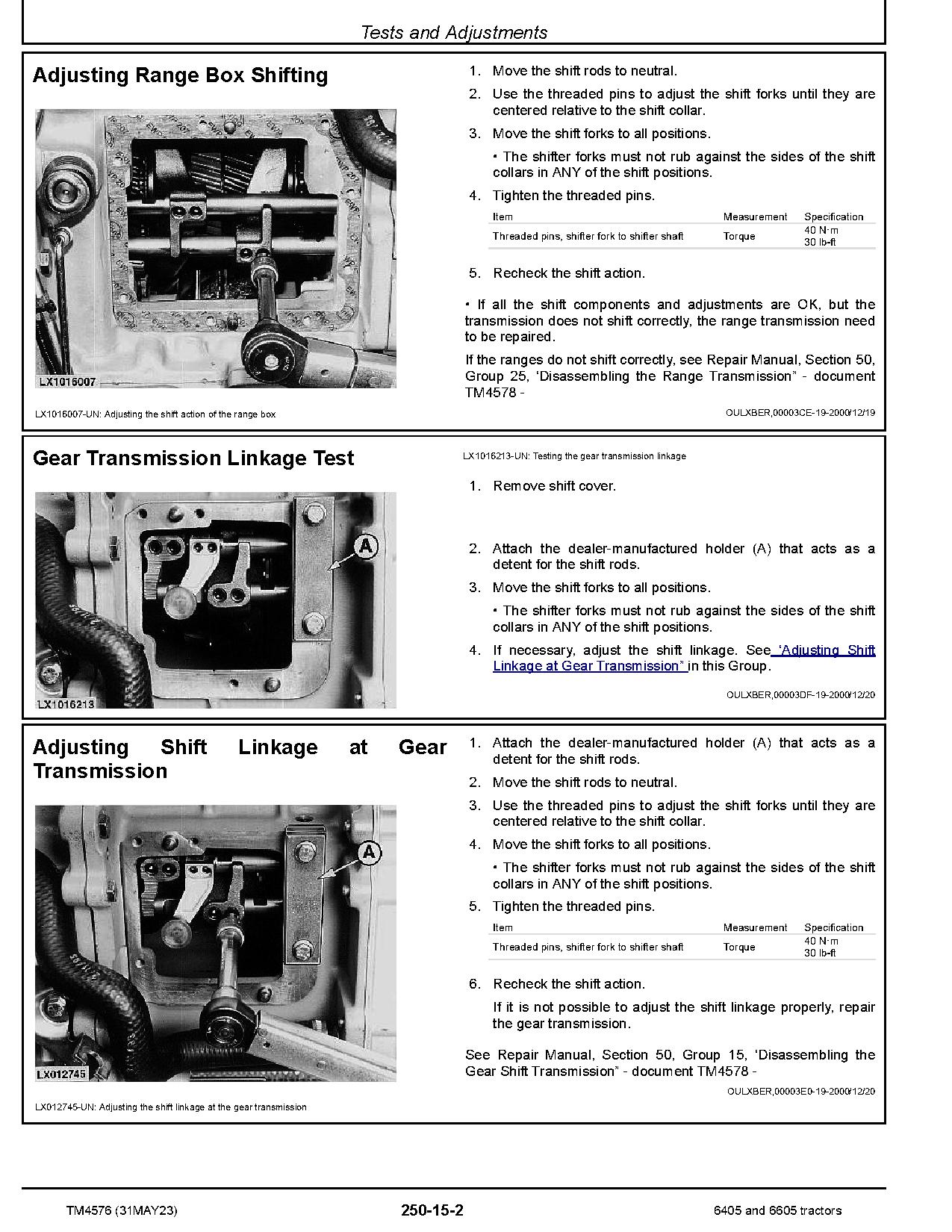 John Deere 6405 6605 Tractors North American Operation Test Manual TM4576 (3)