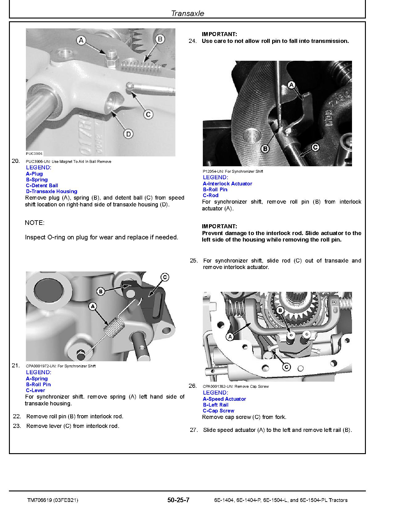 John Deere 6E 1404 6E 1404 P 6E 1504 L 6E 1504 PL Tractors Asia Repair Manual TM706619 (2)