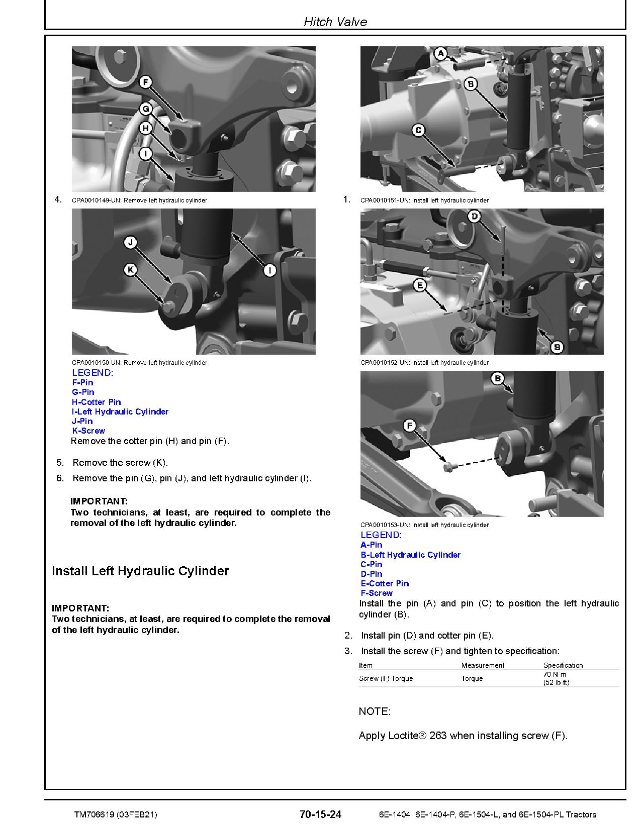 John Deere 6E 1404 6E 1404 P 6E 1504 L 6E 1504 PL Tractors Asia Repair Manual TM706619 (4)