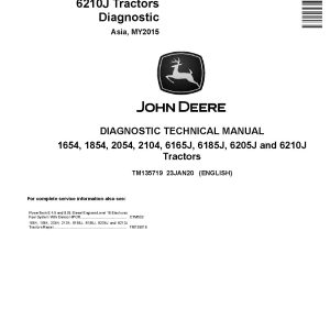 John Deere 6J 1654 6J 1854 6J 2054 6J 2104 China 6165J 6185J 6205J 6210J Asia Tractors Diagnostic Manual TM135719 (1)