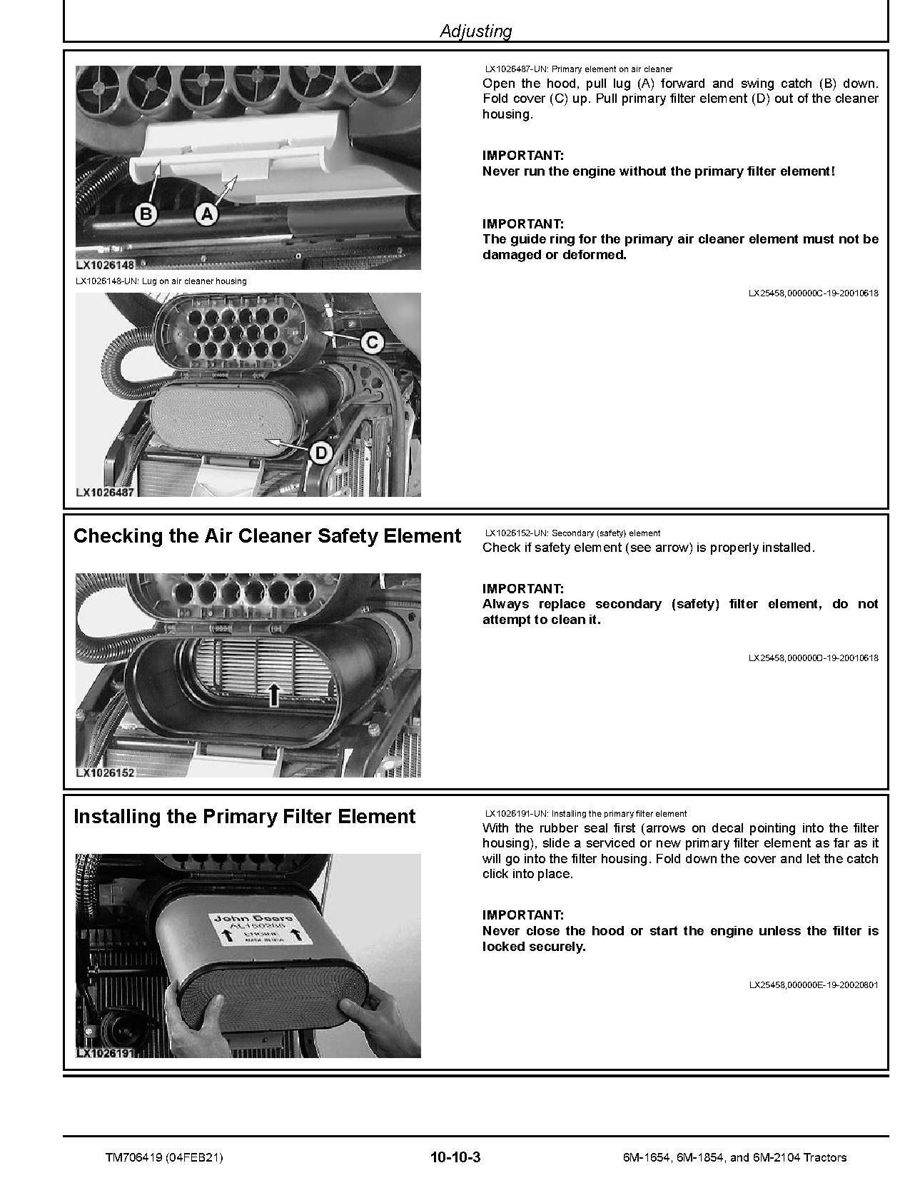 John Deere 6M 1654 6M 1854 6M 2104 Tractors Asia Repair Manual TM706419 (2)