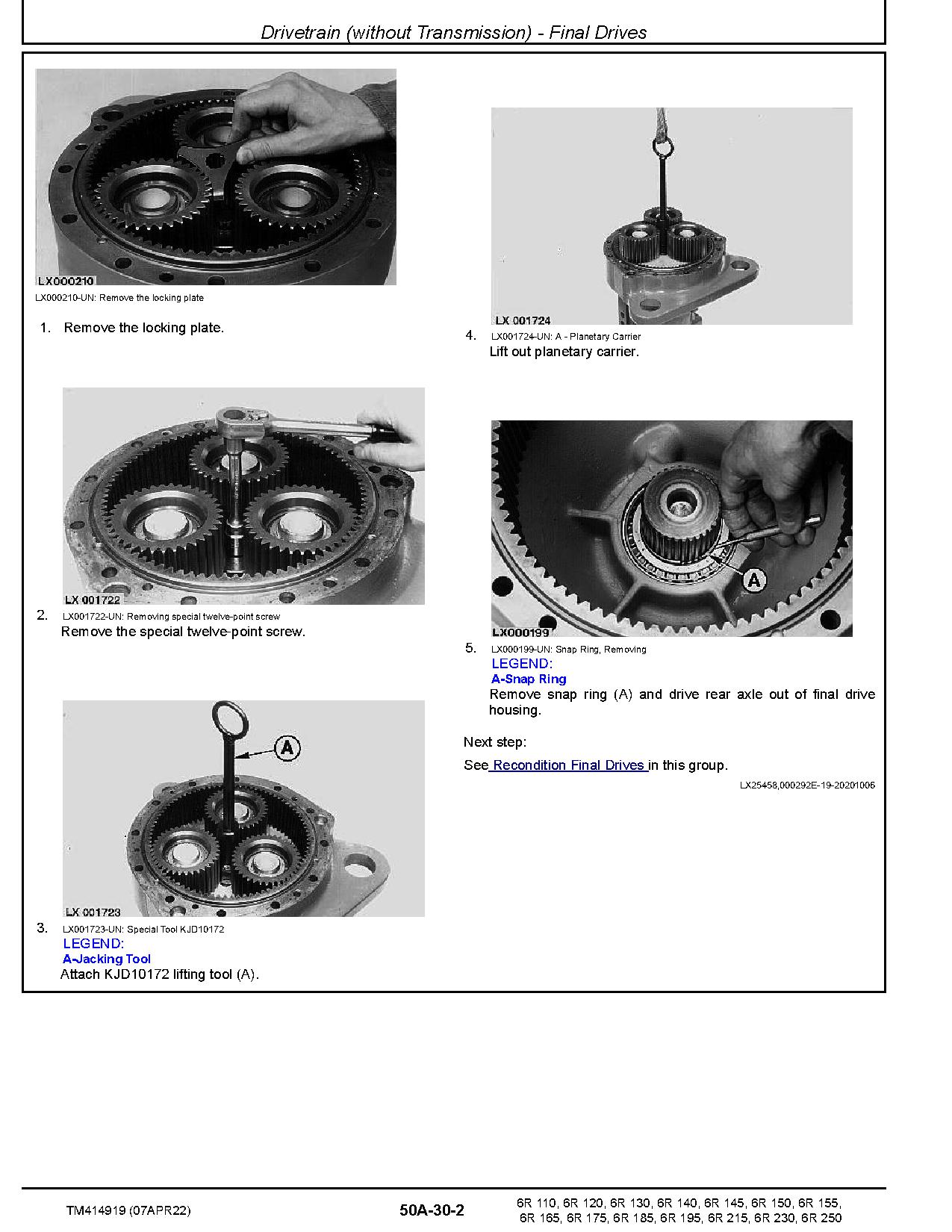 John Deere 6R 110 6R 120 6R 130 6R 140 6R 145 6R 150 Tractors Repair Manual TM414919 (3)