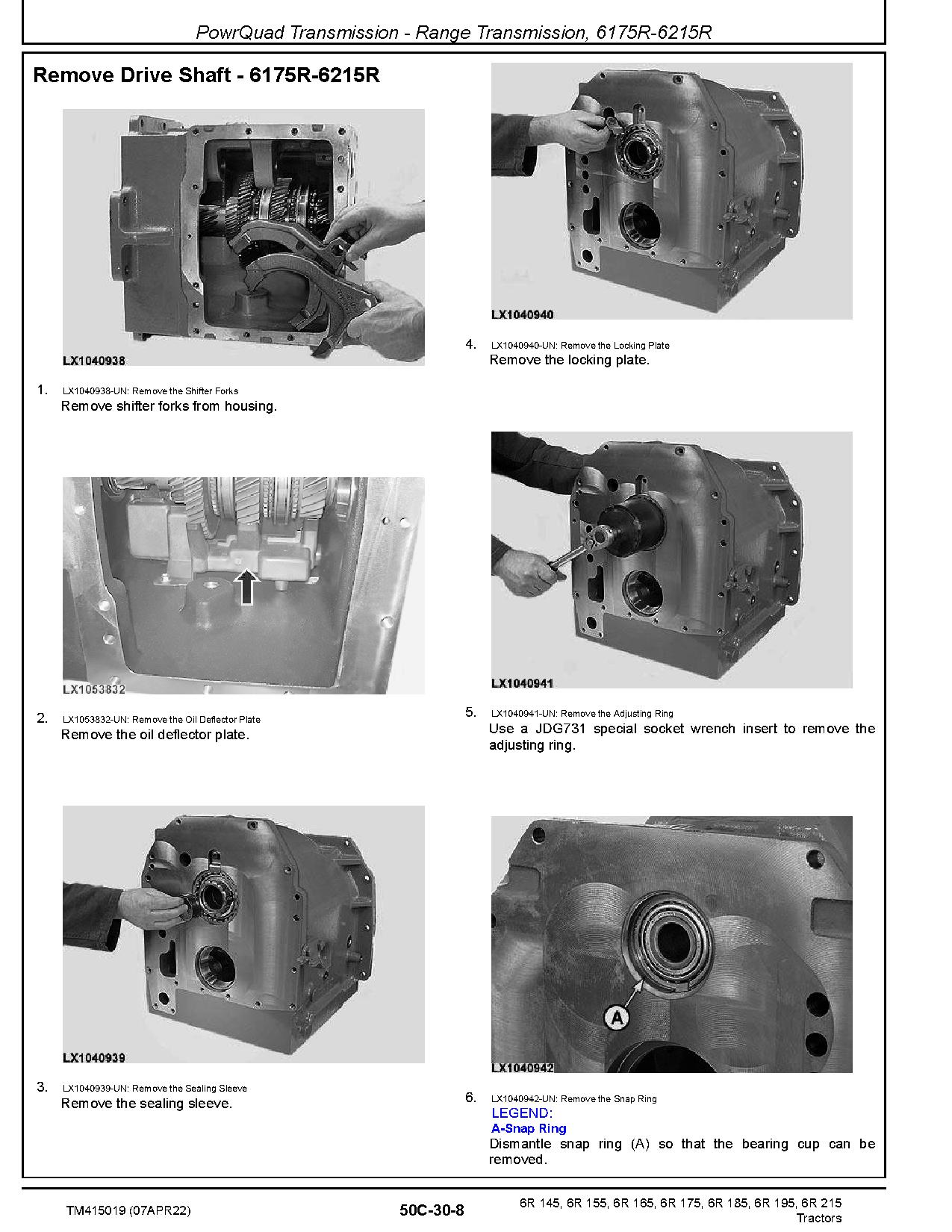 John Deere 6R 145 6R 155 6R 165 6R 175 6R 185 6R 195 6R 215 Tractors Repair Manual TM415019 (2)