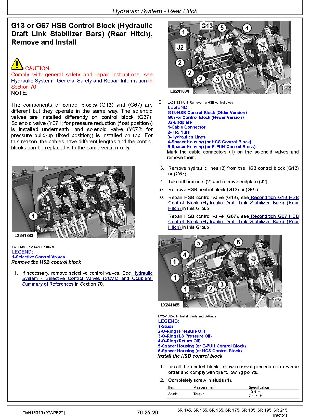 John Deere 6R 145 6R 155 6R 165 6R 175 6R 185 6R 195 6R 215 Tractors Repair Manual TM415019 (4)