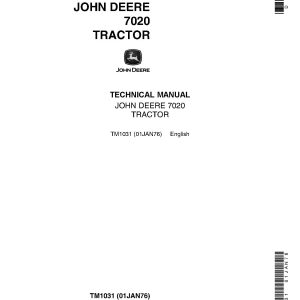 John Deere 7020 Tractors Technical Manual TM1031 (1)