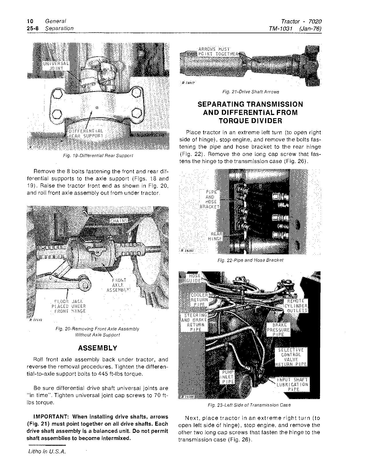 John Deere 7020 Tractors Technical Manual TM1031 (2)