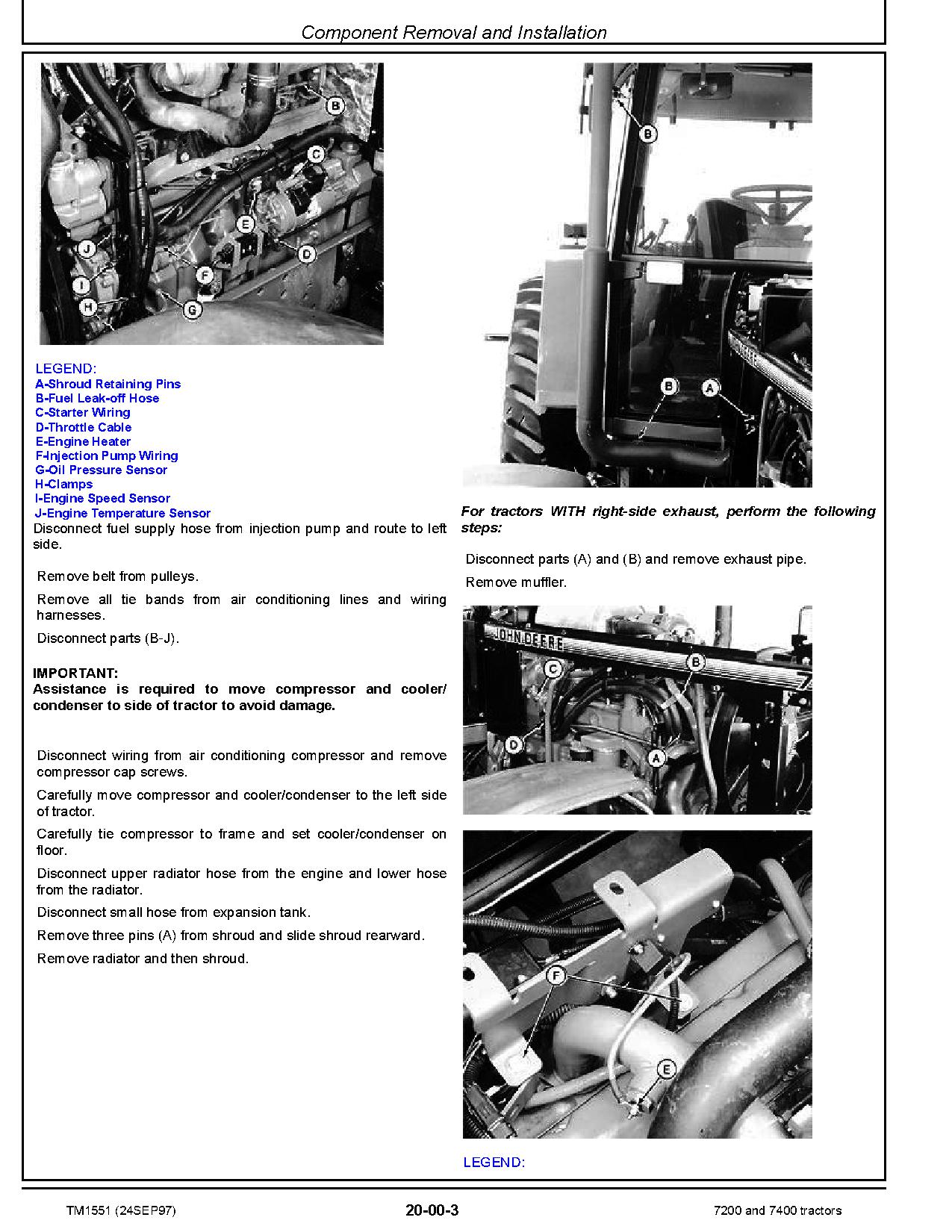 John Deere 7200 7400 Tractors Repair Manual TM1551 (2)