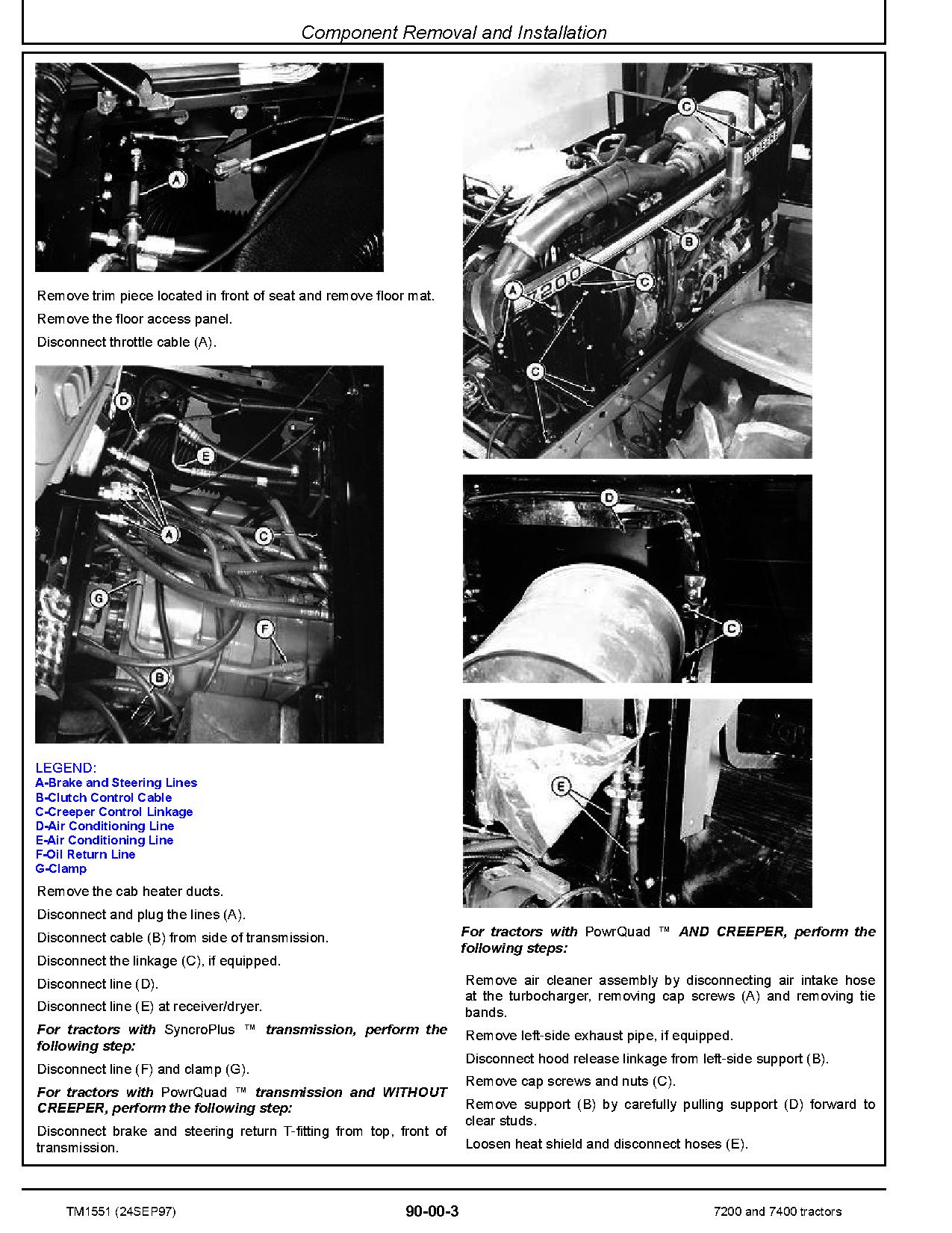 John Deere 7200 7400 Tractors Repair Manual TM1551 (4)