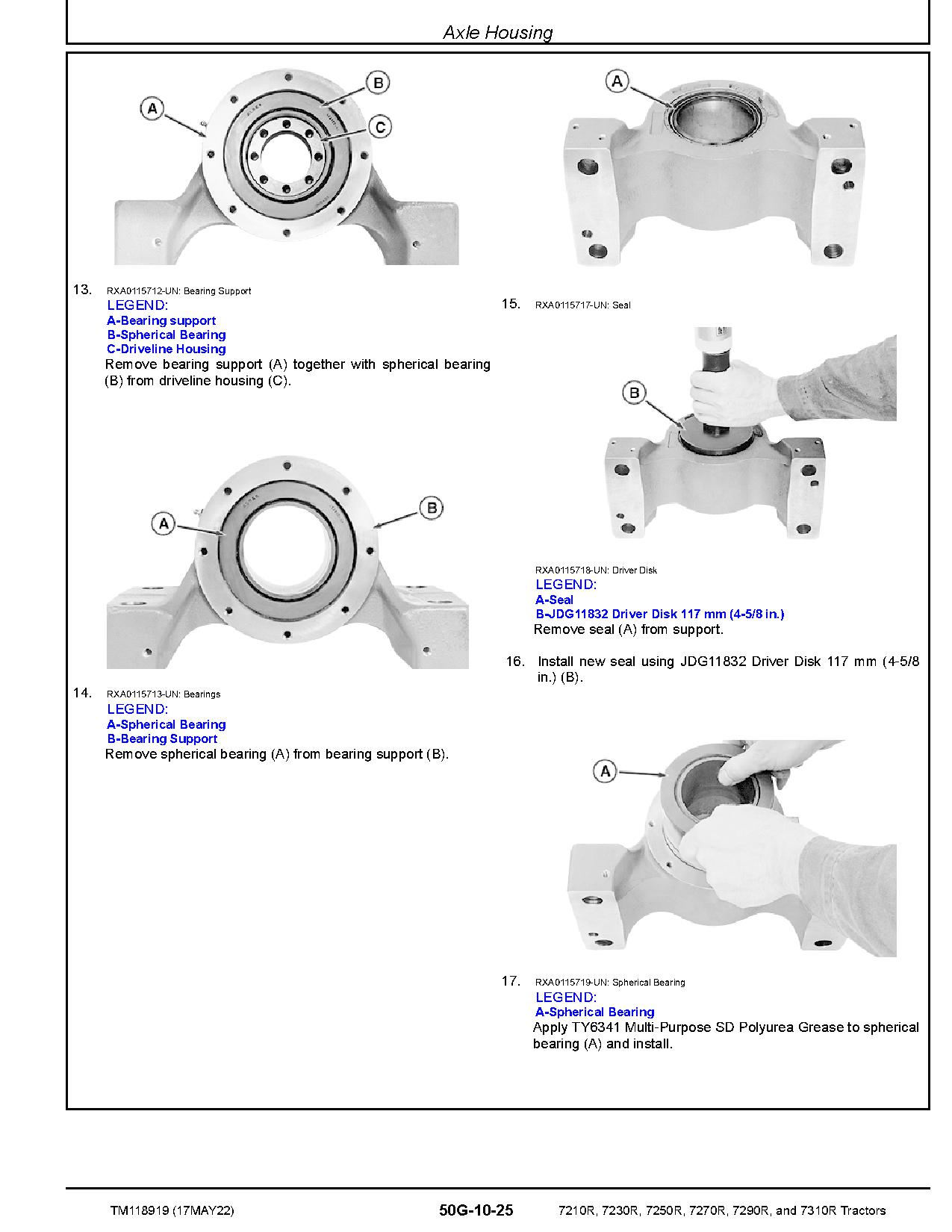 John Deere 7210R 7230R 7250R 7270R 7290R 7310R Tractors Repair Manual TM118919 (4)