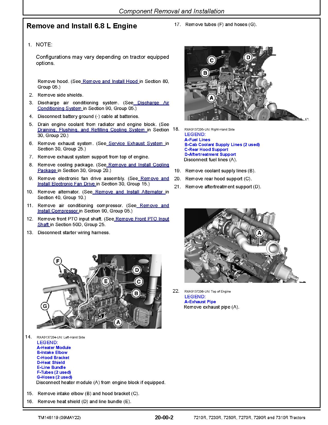 John Deere 7210R 7230R 7250R 7270R 7290R 7310R Tractors Repair Manual TM146119 (2)