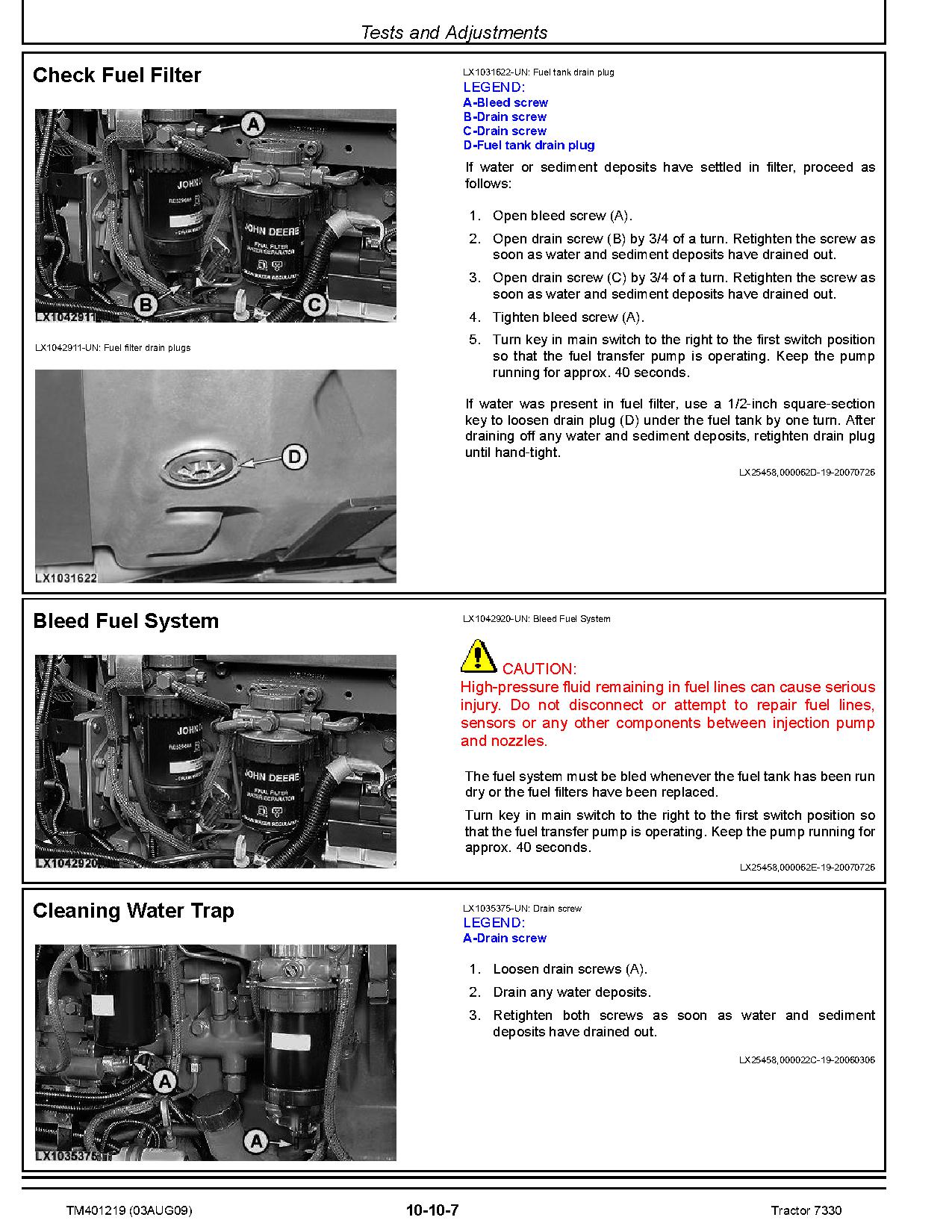 John Deere 7330 Tractors North American Repair Manual TM401219 (2)