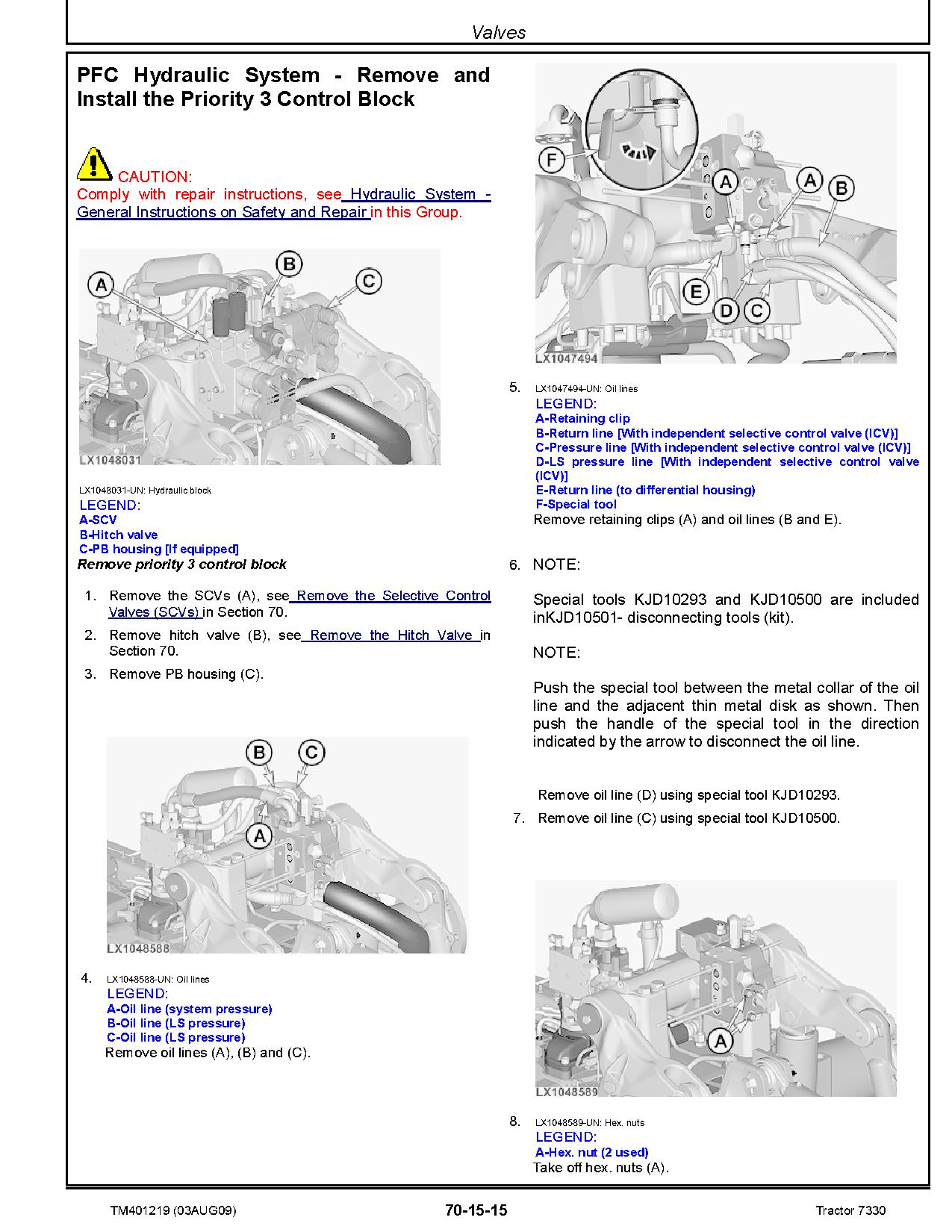 John Deere 7330 Tractors North American Repair Manual TM401219 (4)