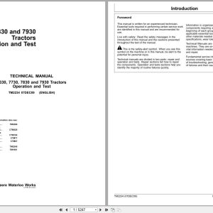 John Deere 7630 7730 7830 7930 Tractor Operation and Test Manual TM2234 (1)