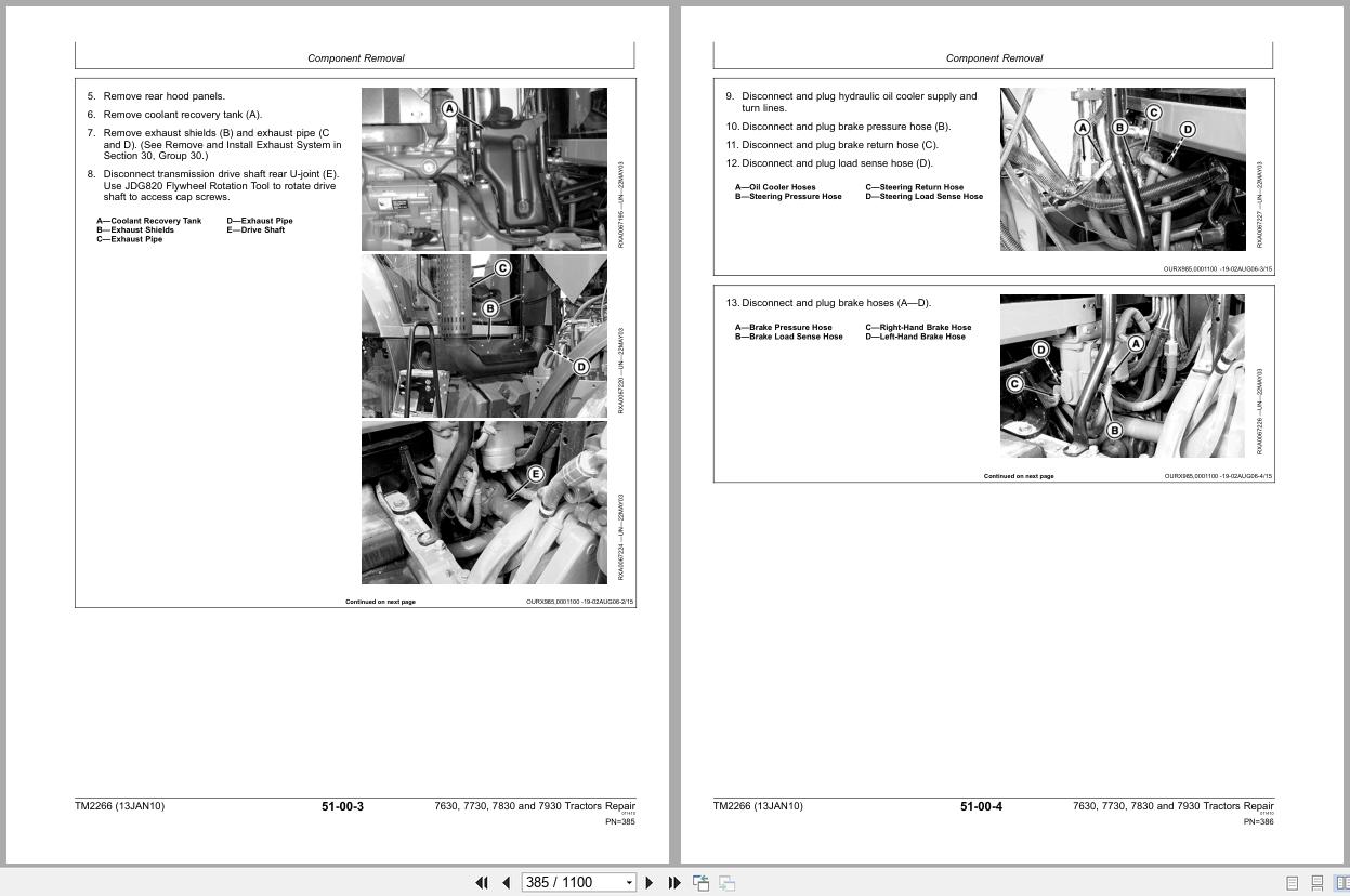 John Deere 7630 7730 7830 7930 Tractor Repair Technical Manual TM2266 2