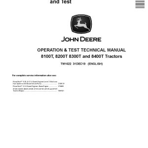 John Deere 8100T 8200T 8300T 8400T Tractors Operation Test Manual TM1622 (1)