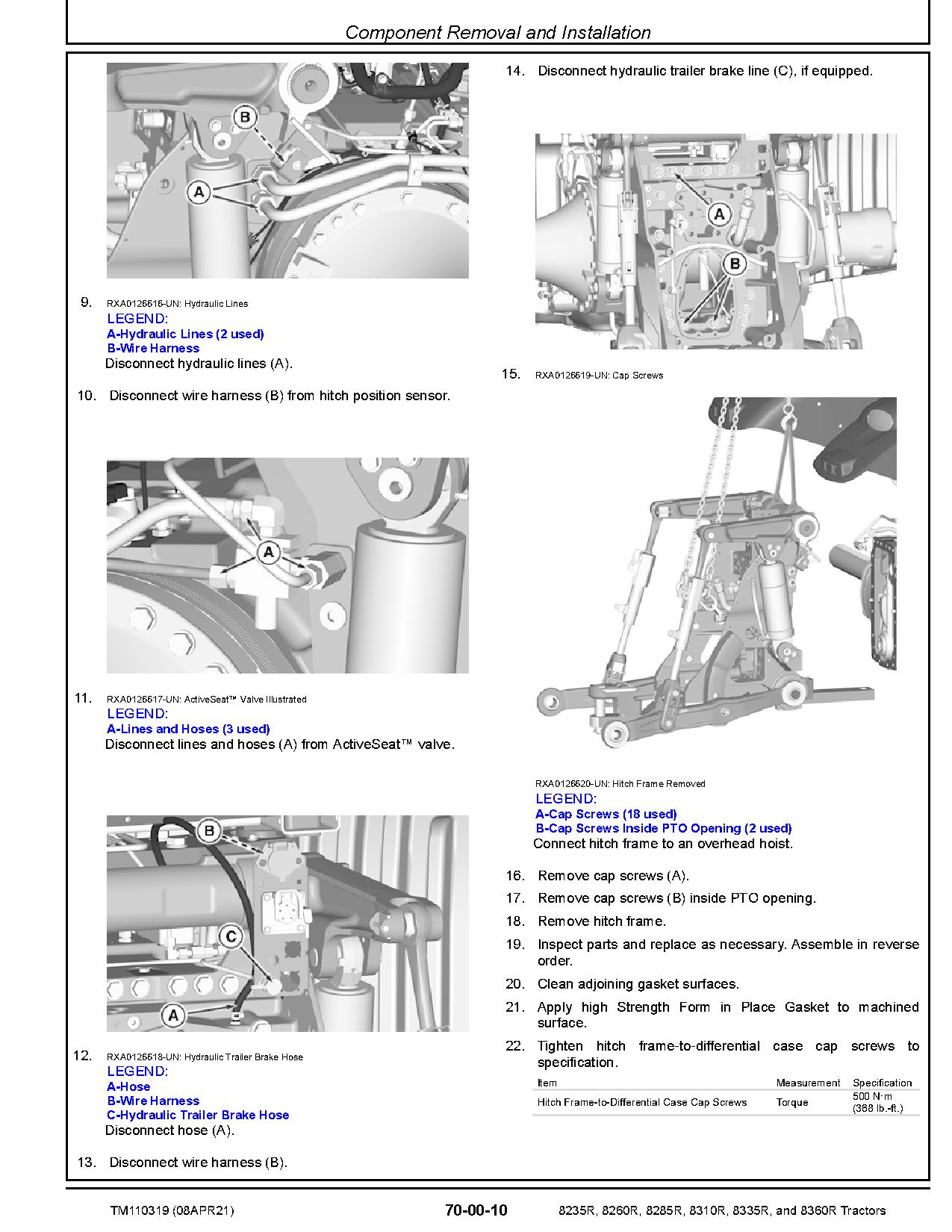 John Deere 8235R 8260R 8285R 8310R 8335R 8360R Tractors Repair Manual TM110319 (4)
