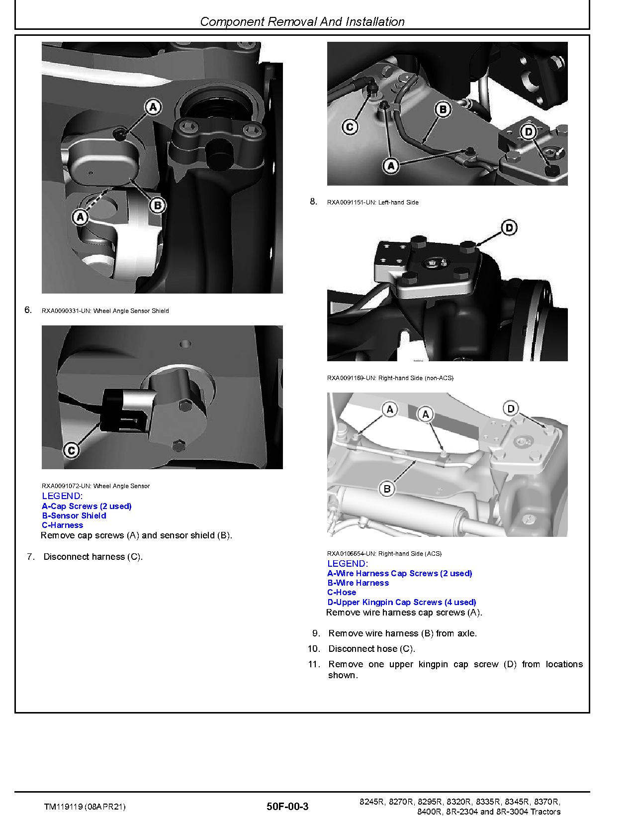 John Deere 8245R 8270R 8295R 8320R 8335R 8345R 8370R 8400R 8R 2304 8R 3004 Tractors Repair Manual TM119119 (3)