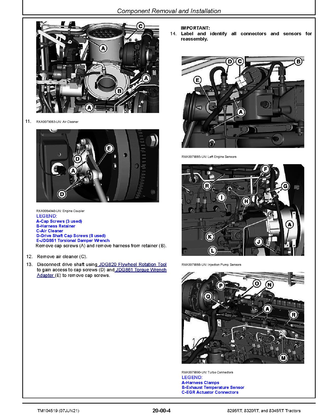 John Deere 8295RT 8320RT 8345RT Tracked Tractors Repair Manual TM104519 (2)