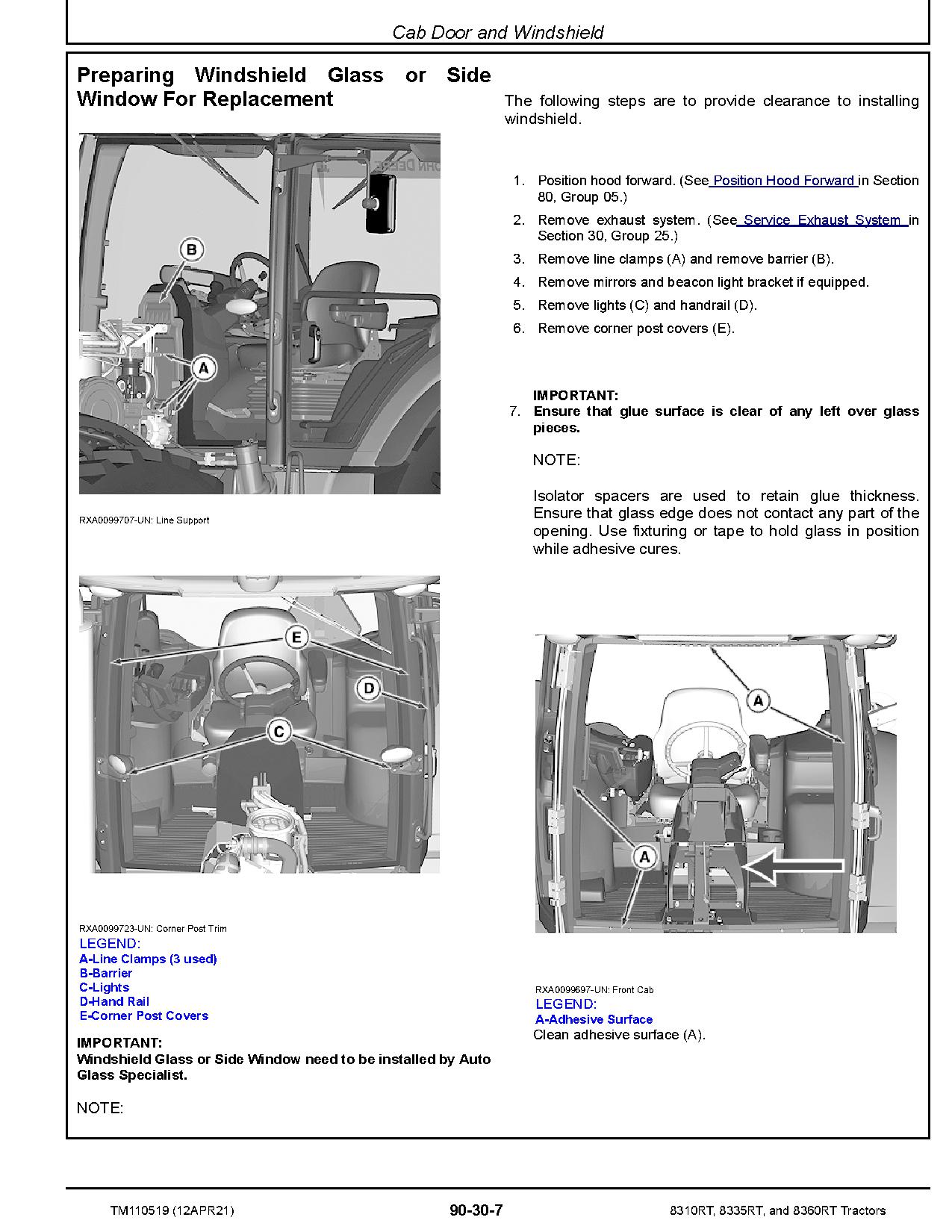 John Deere 8310RT 8335RT 8360RT Tracked Tractors Repair Manual TM110519 (4)