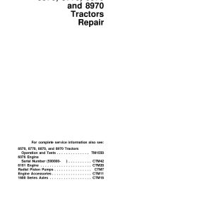 John Deere 8570 8770 8870 8970 4WD Articulated Tractors Repair Manual TM1549 (1)