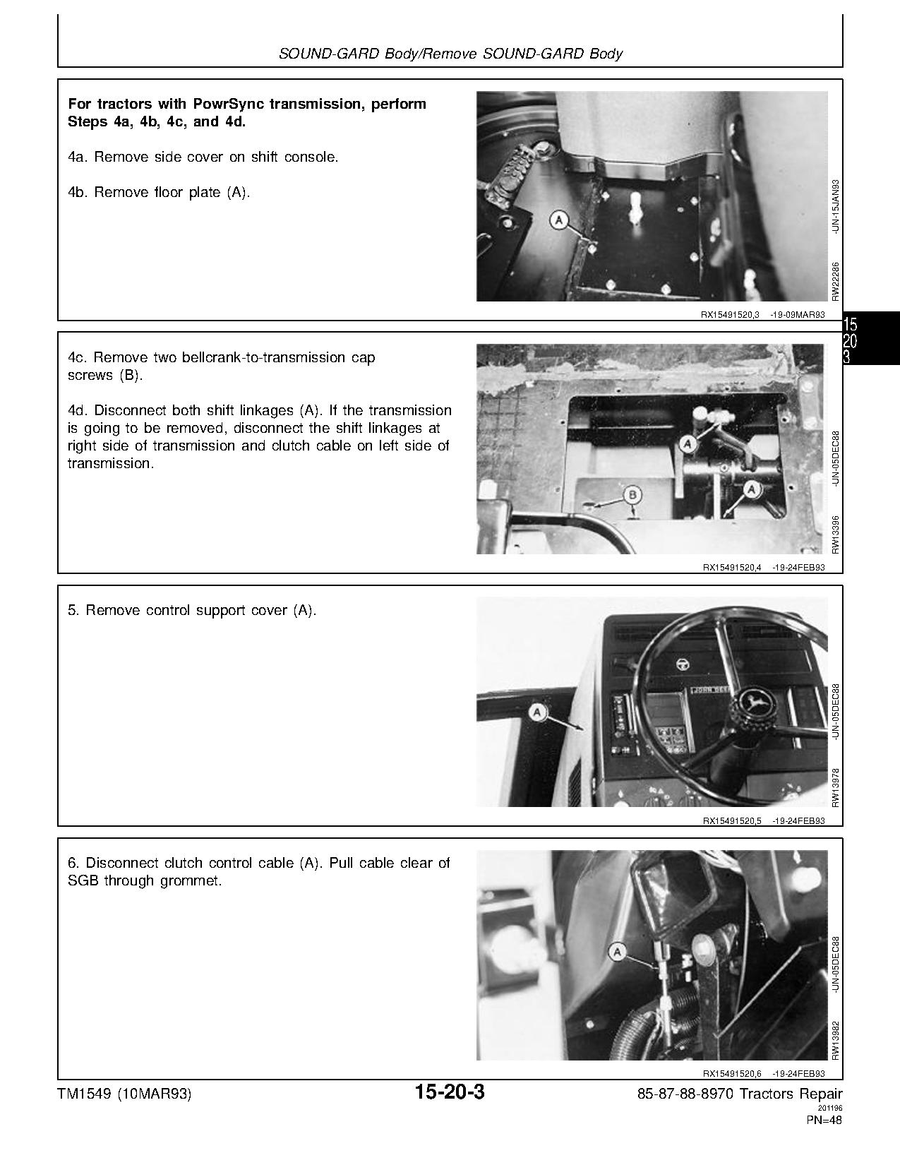 John Deere 8570 8770 8870 8970 4WD Articulated Tractors Repair Manual TM1549 (2)