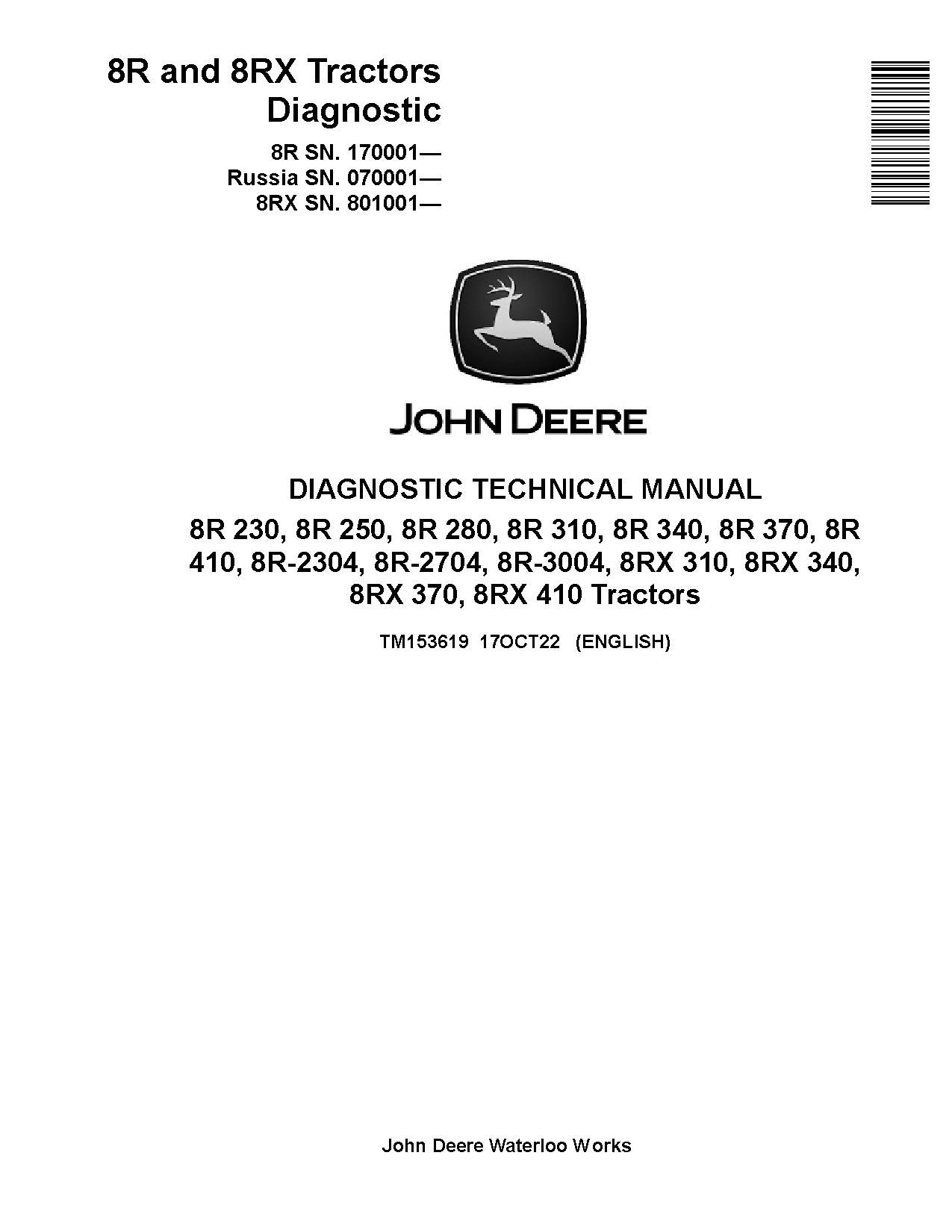 John Deere 8R 8RX Tractors Diagnostic Manual TM153619 (1)