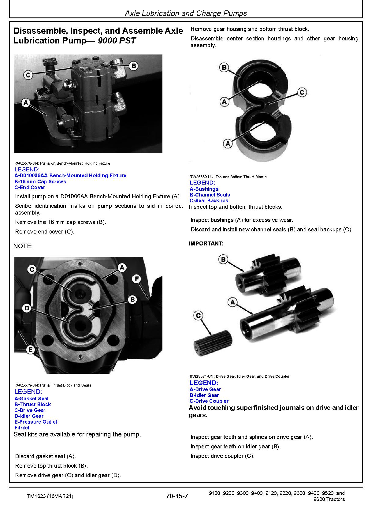 John Deere 9100 9120 9200 9220 9300 9320 9400 9420 9520 9620 4WD Articulated Tractors Repair Manual TM1623 (4)