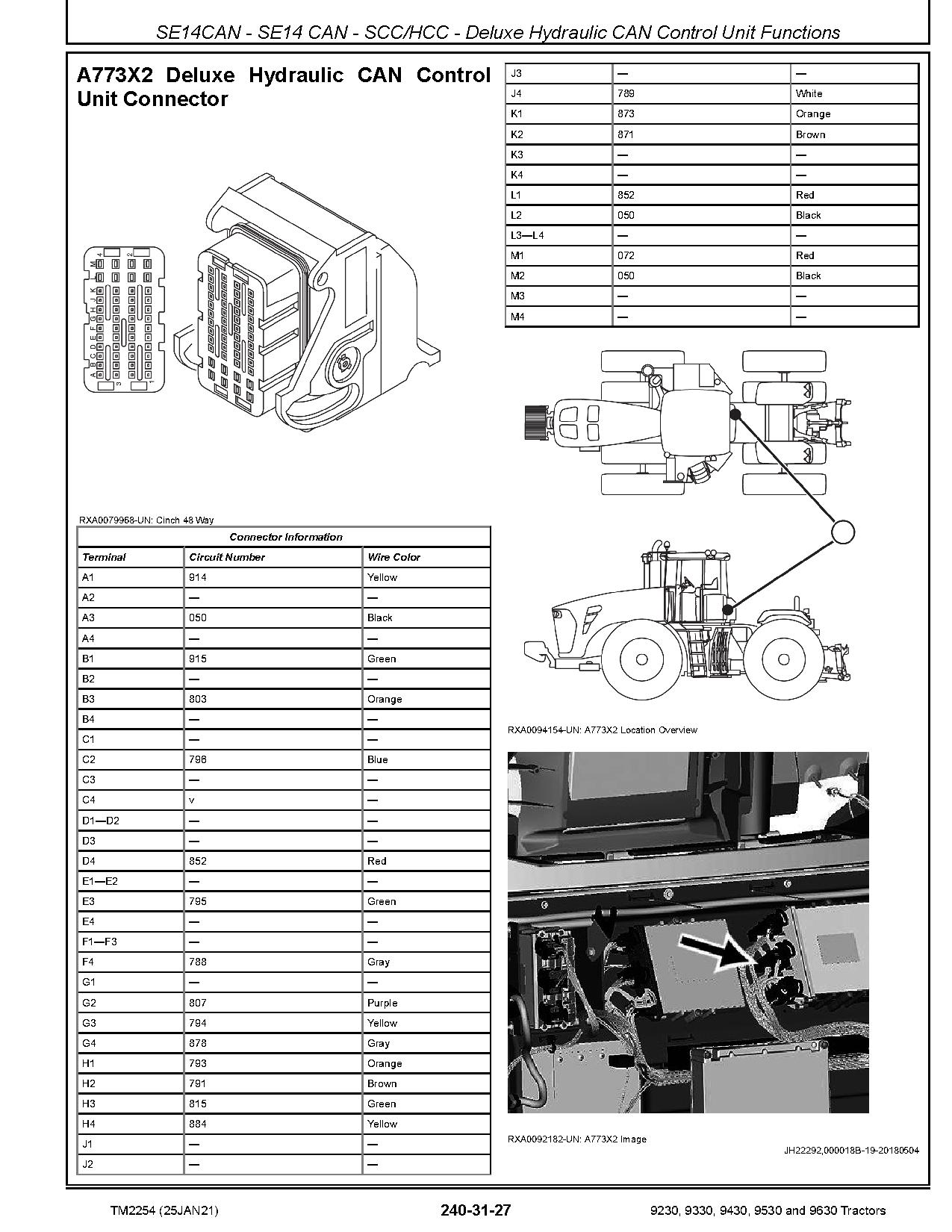 John Deere 9230 9330 9430 9530 9630 4WD Articulated Tractors Diagnostic Manual TM2254 (3)
