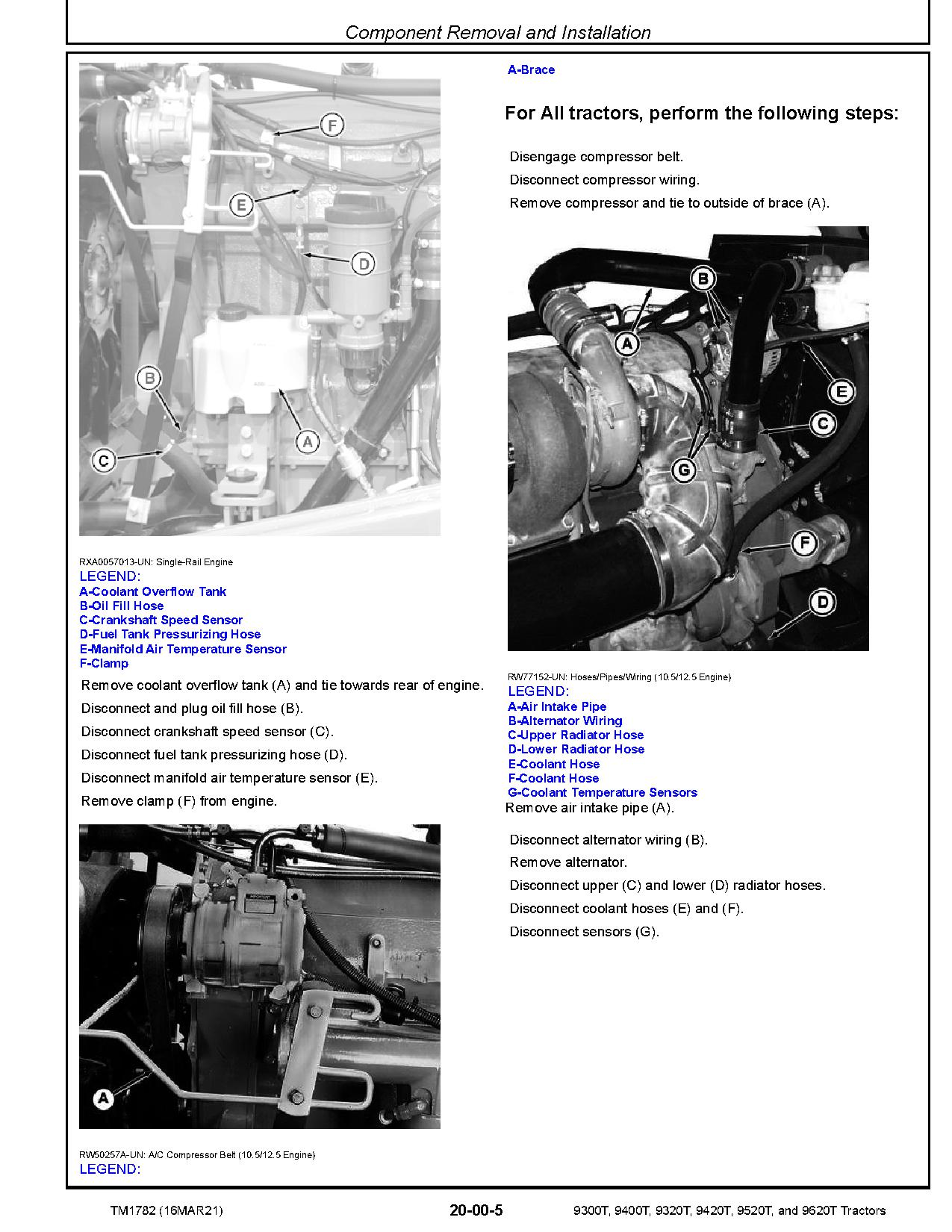 John Deere 9300T 9320T 9400T 9420T 9520T 9620T Tracked Tractors Repair Manual TM1782 (2)