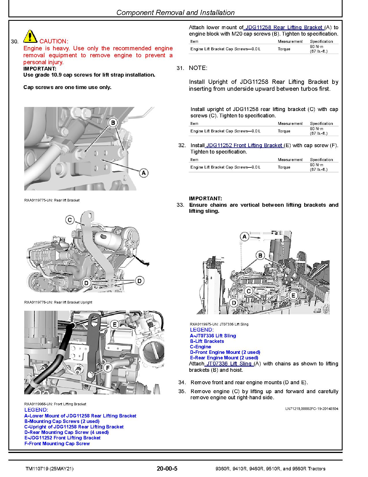 John Deere 9360R 9410R 9460R 9510R 9560R 4WD Articulated Tractors Repair Manual TM110719 (2)