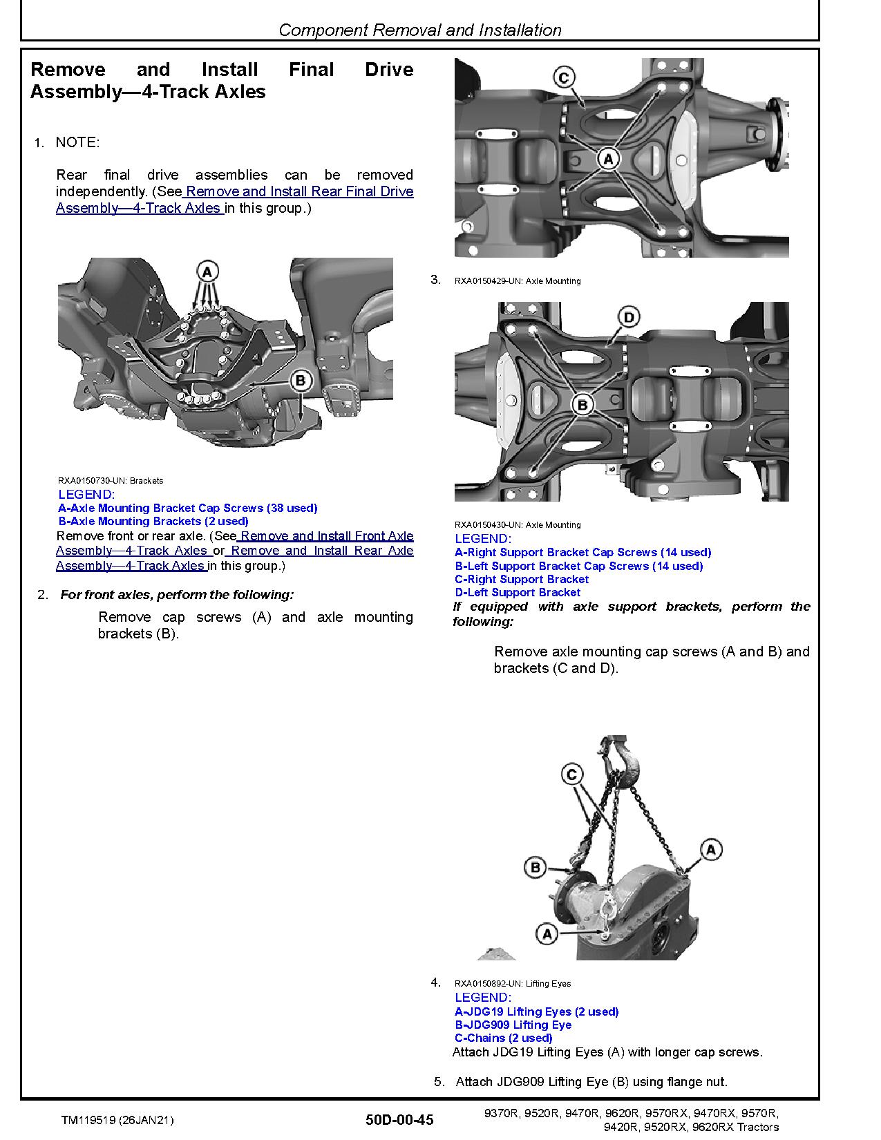 John Deere 9370R 9420R 9470R 9520R 9570R 9620R 9470RX 9520RX 9570RX 9620RX Tractors Repair Manual TM119519 (3)