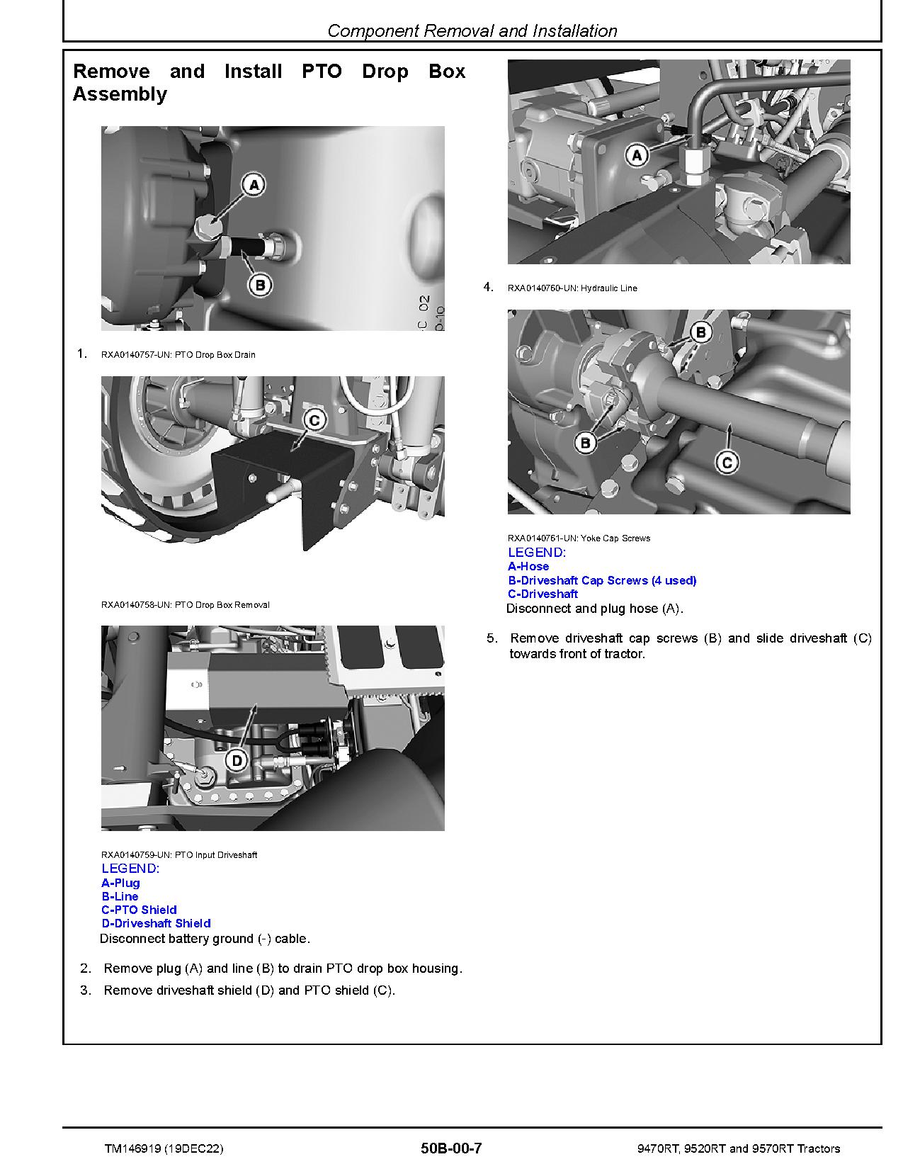 John Deere 9470RT 9520RT 9570RT Tracked Tractors Repair Manual TM146919 (3)