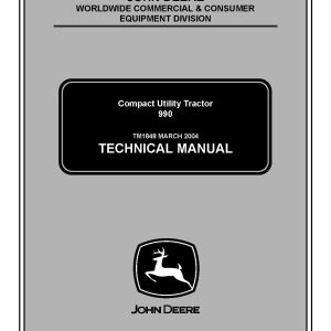 John Deere 990 Compact Utility Tractors Technical Manual TM1848 (1)