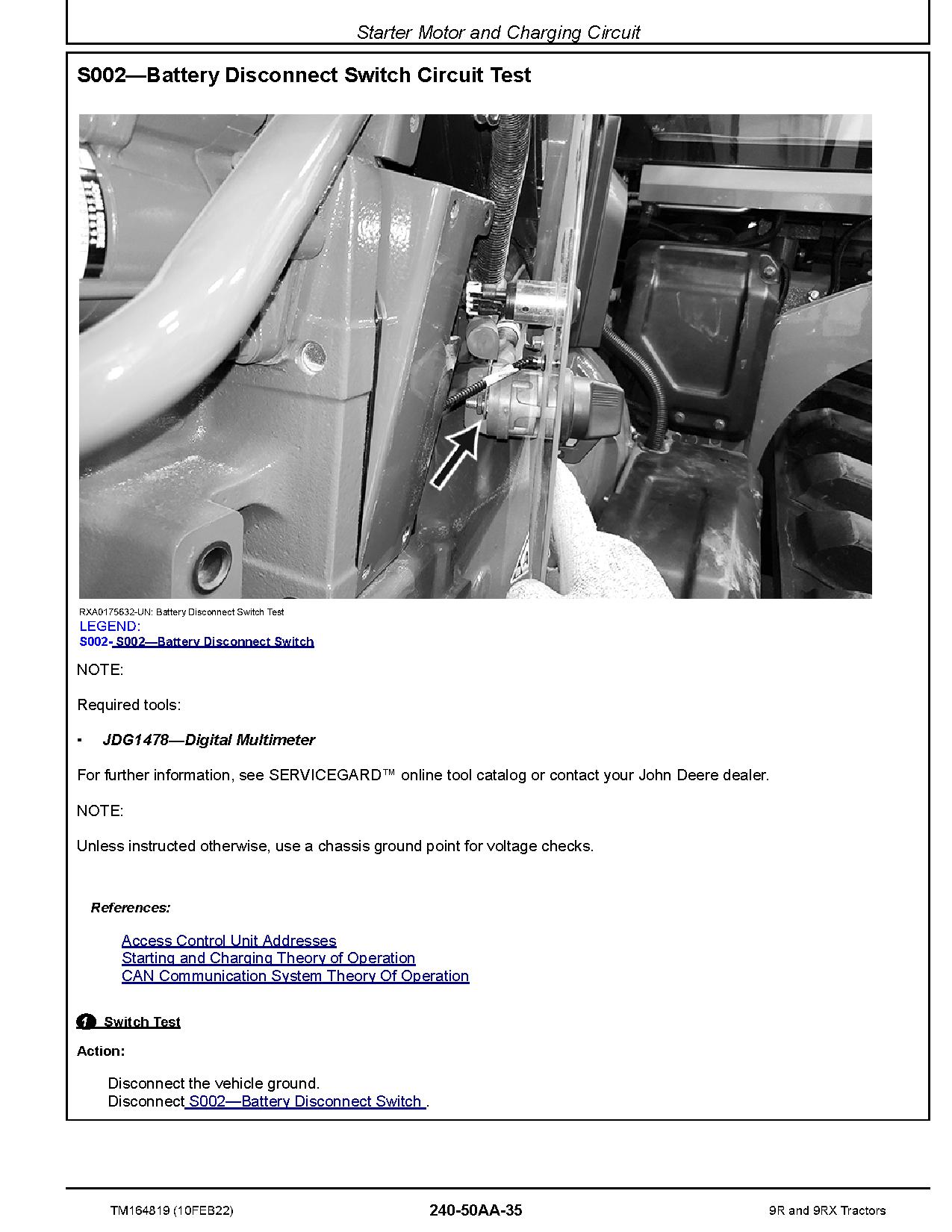 John Deere 9R 9RX Tractors Operation Test Manual TM164819 (2)
