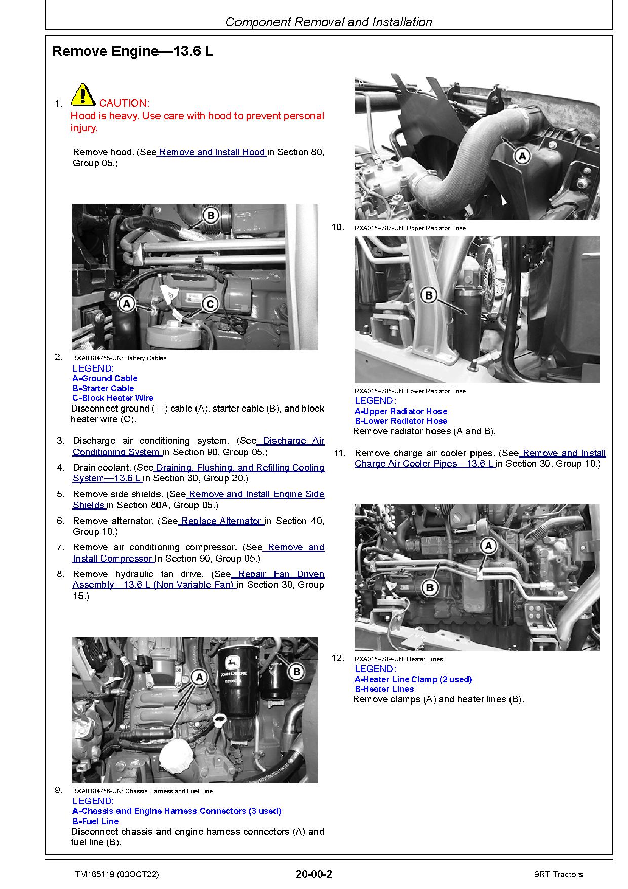 John Deere 9RT470 9RT520 9RT570 Tractors Repair Manual TM165119 (2)