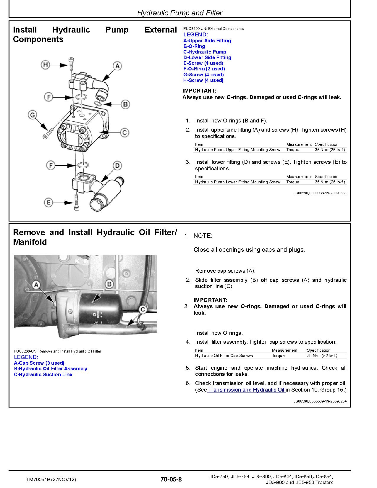 John Deere JD5 750 JD5 754 JD5 800 JD5 804 JD5 850 JD5 854 JD5 900 JD5 950 China Tractors Technical Manual TM700519 (3)
