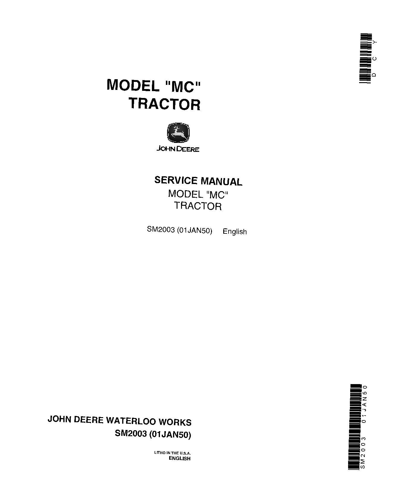 John Deere MC Tractors Service Manual SM2003 (1)